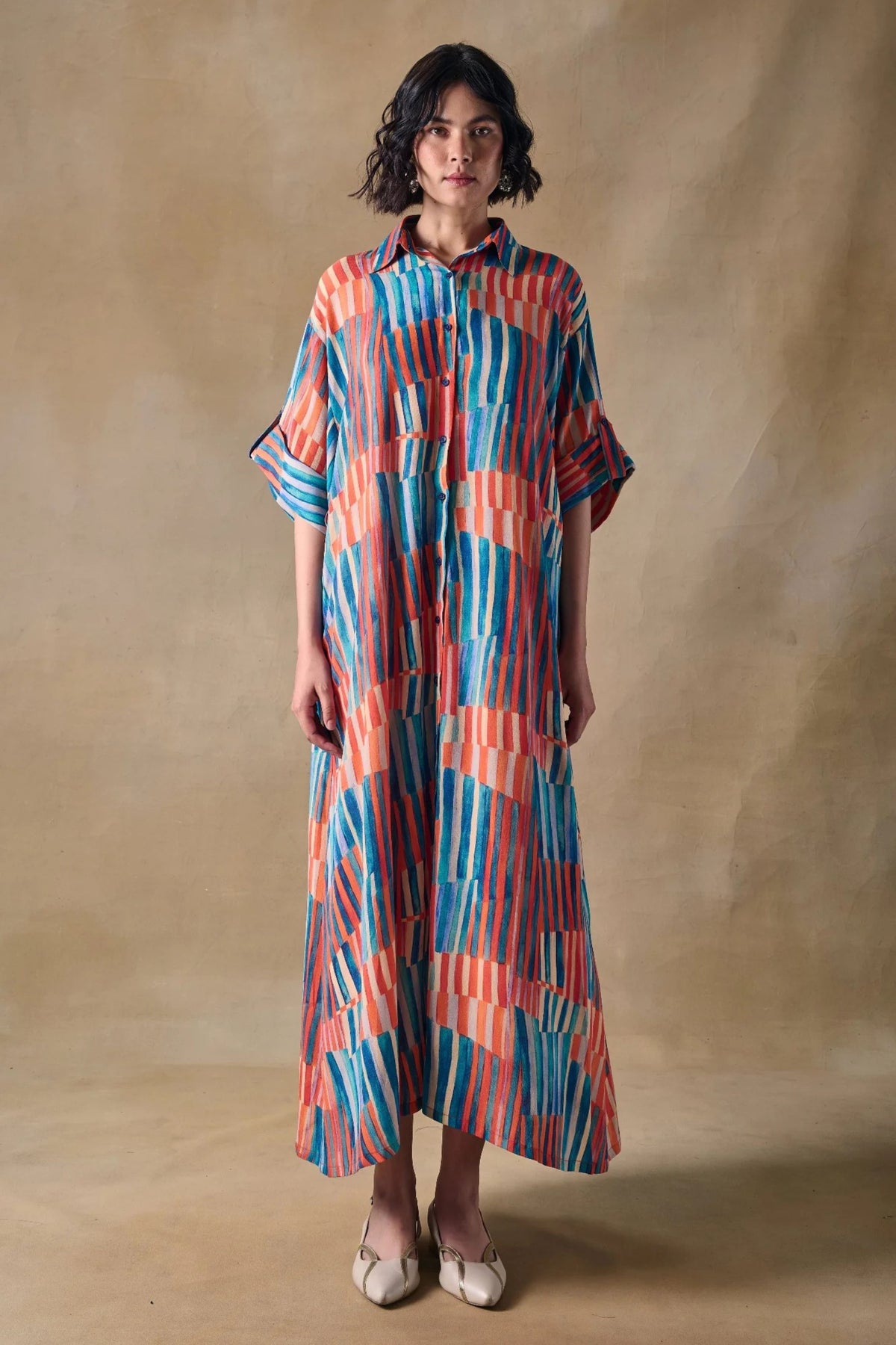 Asilah Stripe Asymmetrical Dress