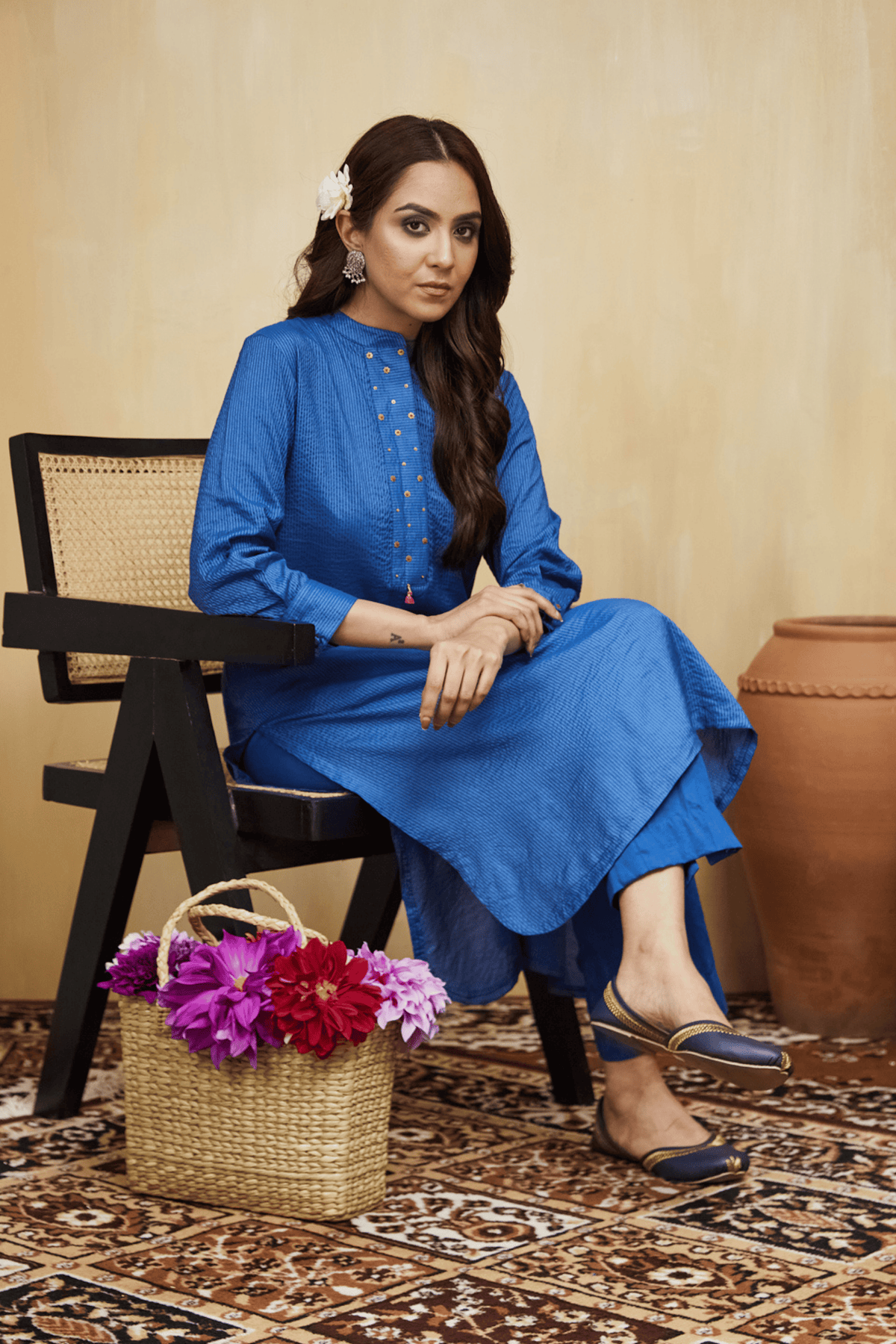 Cotton Stripe Zayna Kurta and Pants