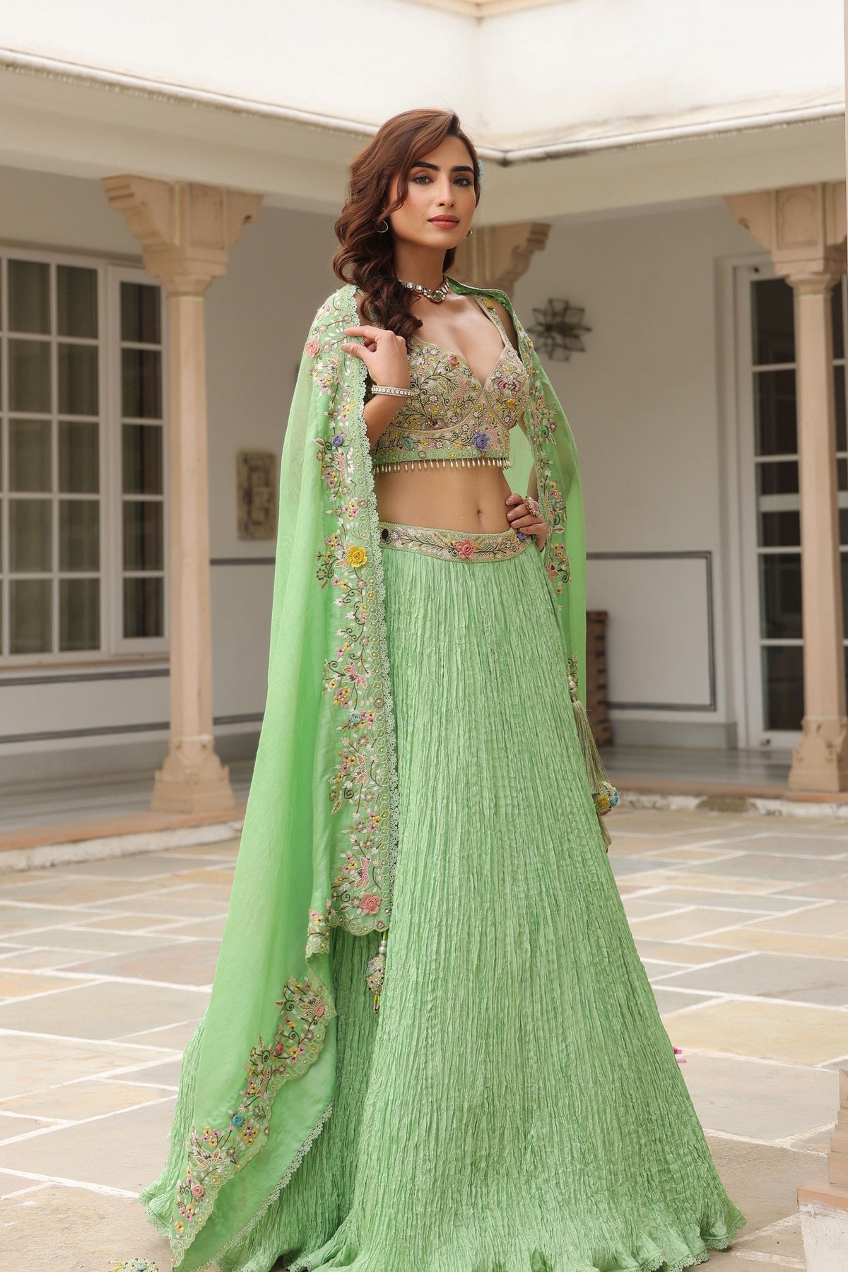 Gulzar Green Lehenga Set