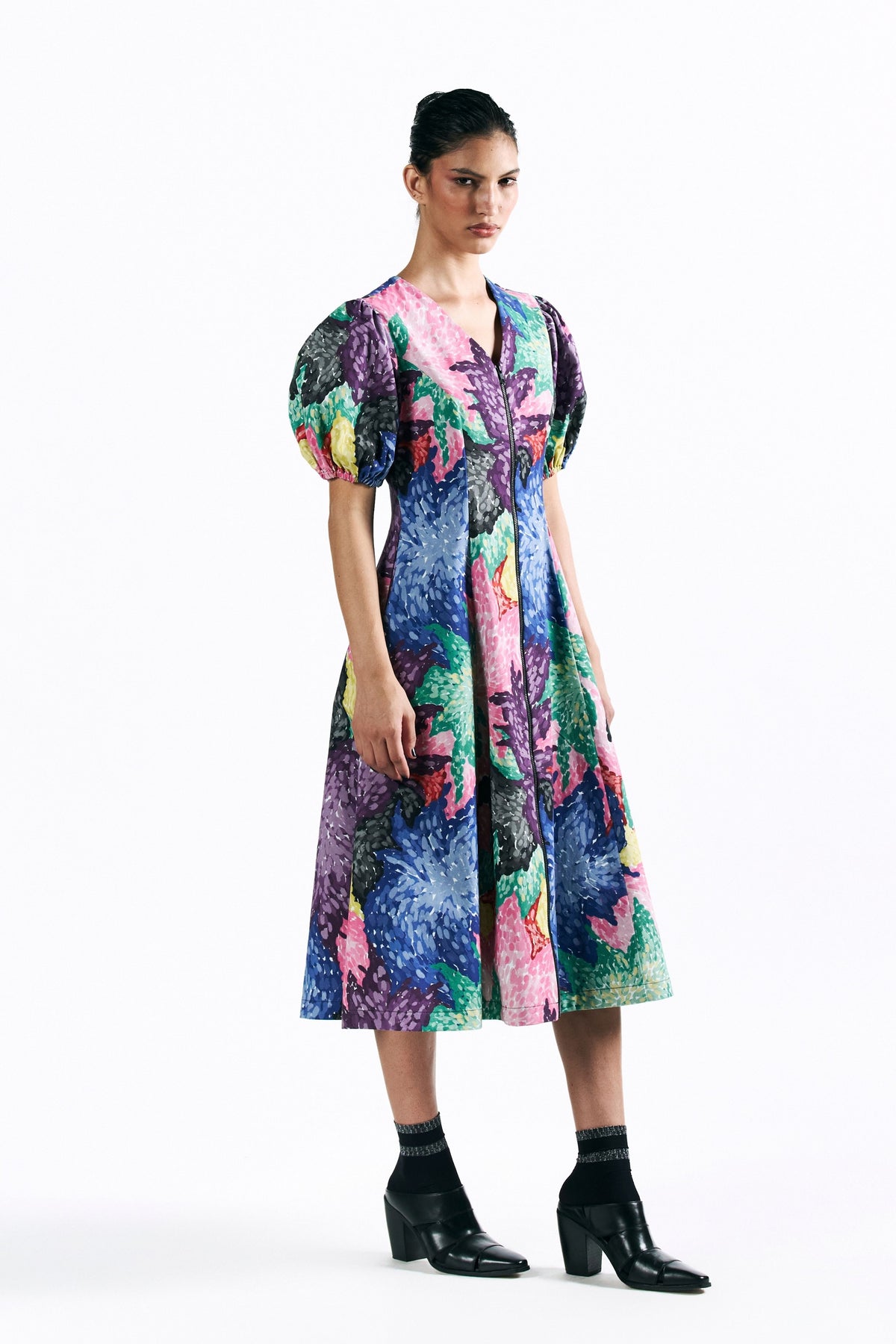 Mosaic Peonies Dress