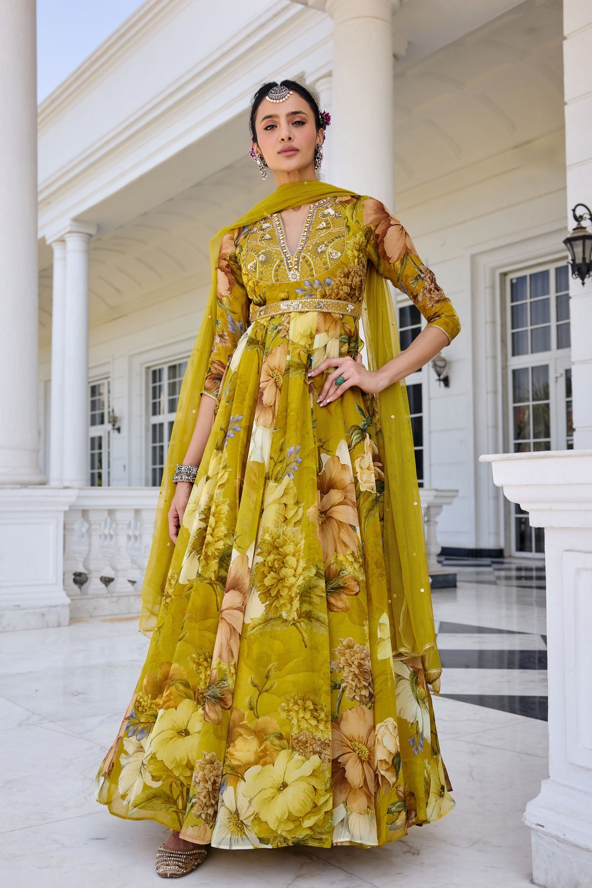 Mehr  Floral Anarkali Set