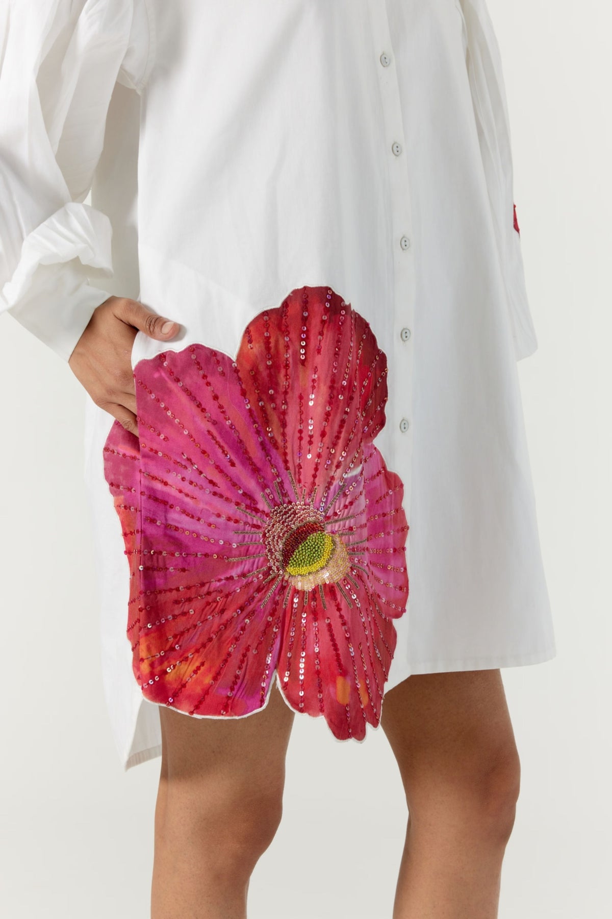Pansy White Shirt Dress