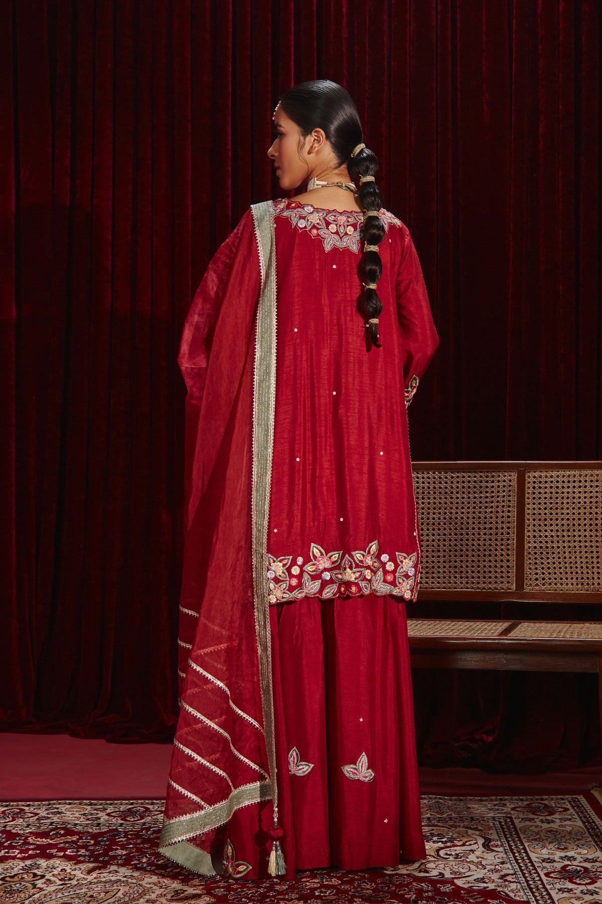 Wine Shagun Sharara Set