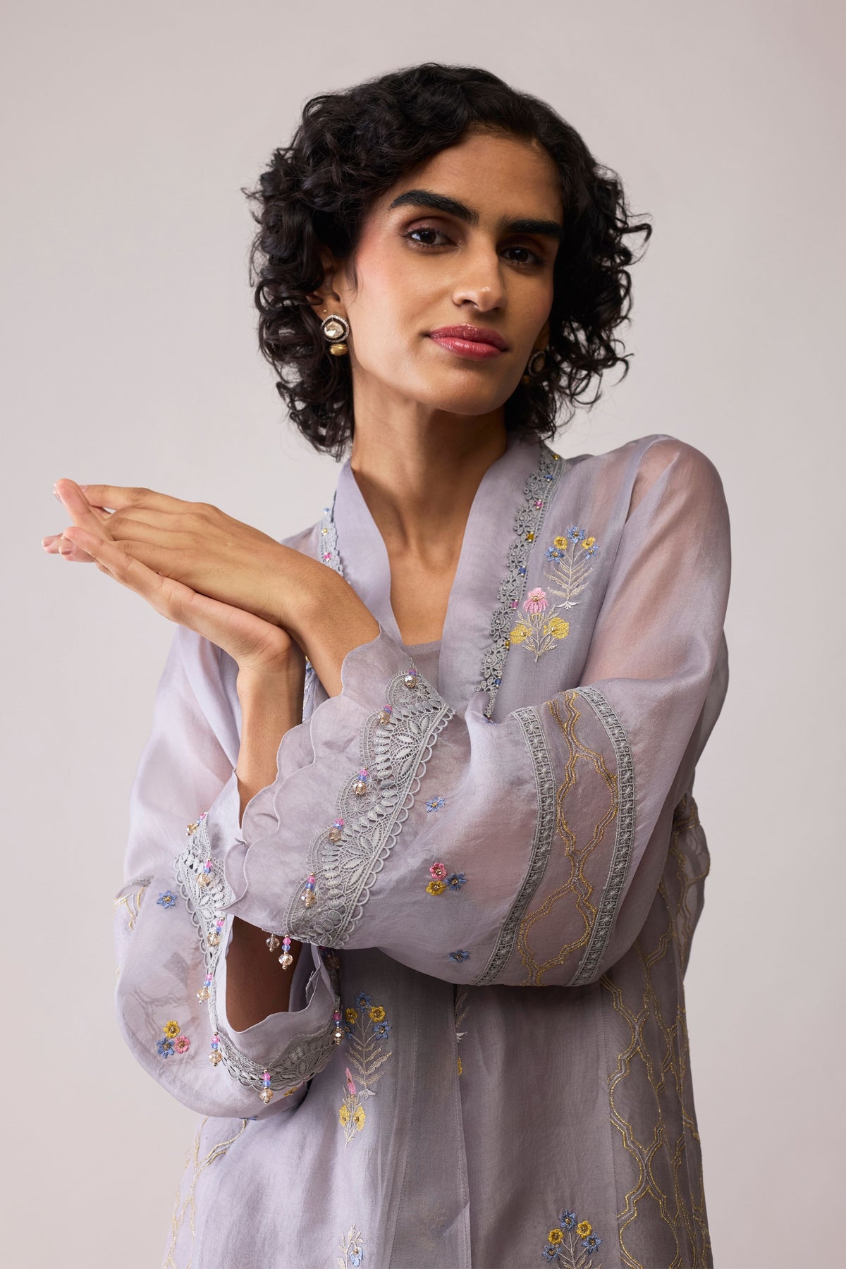 Ambreen Grey Tunic Set