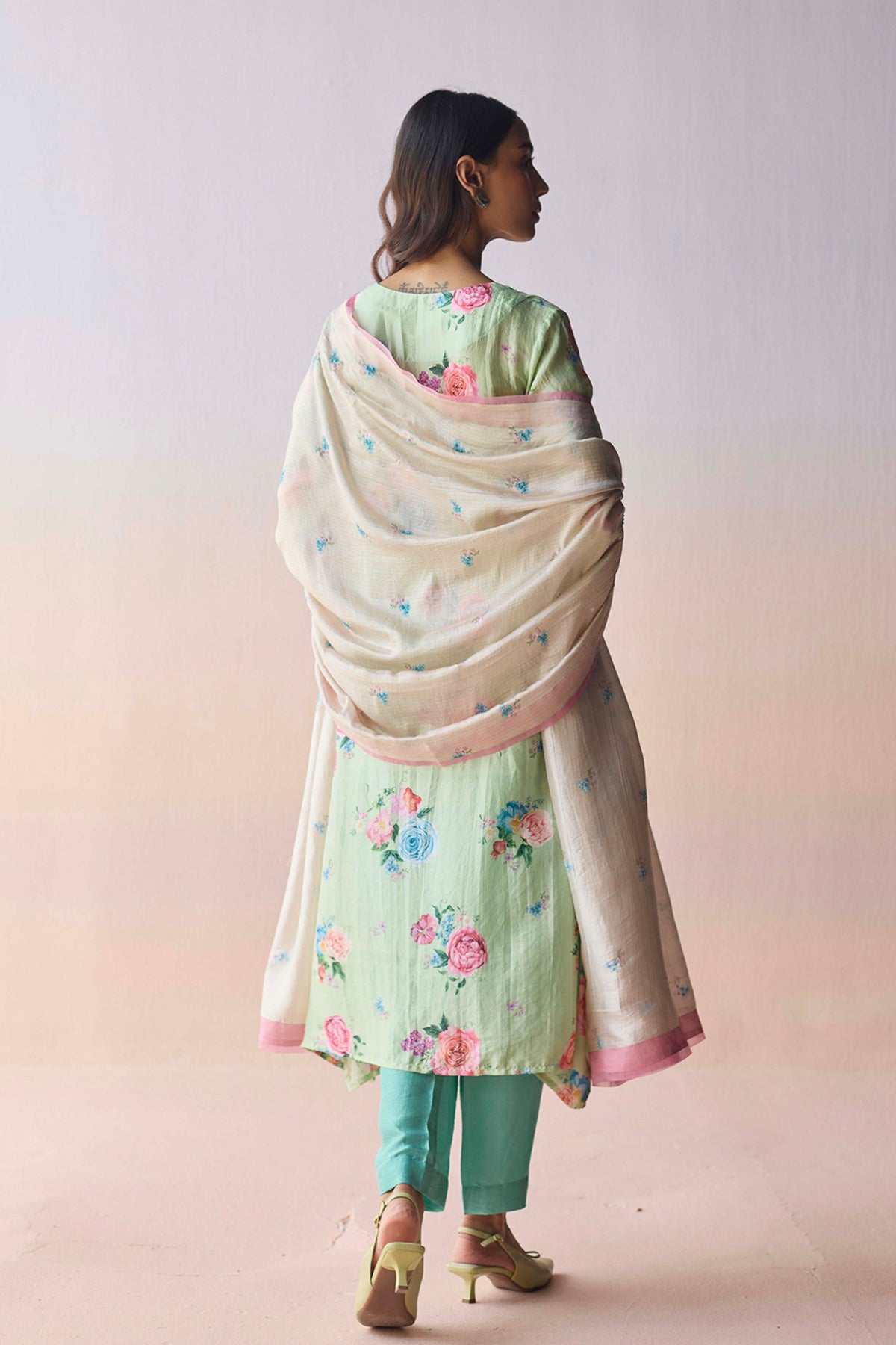 Kindred Petals Green Kurta and Pants
