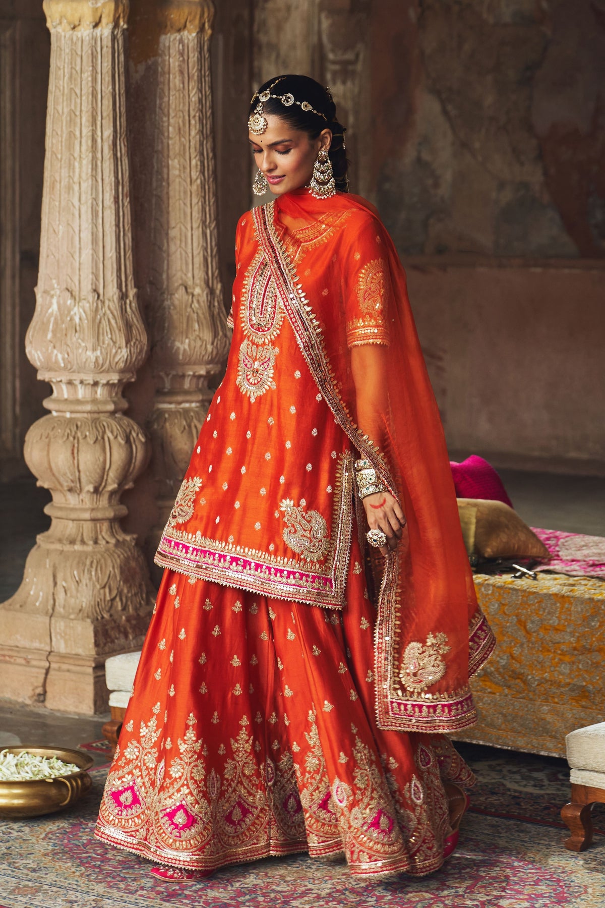 Areesha Orange Sharara Set