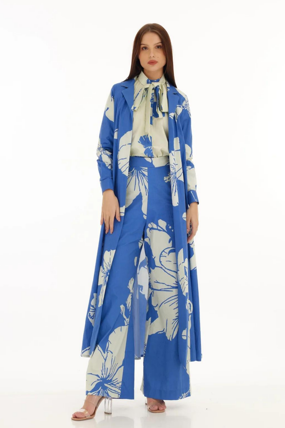 Blue And White Floral Cape