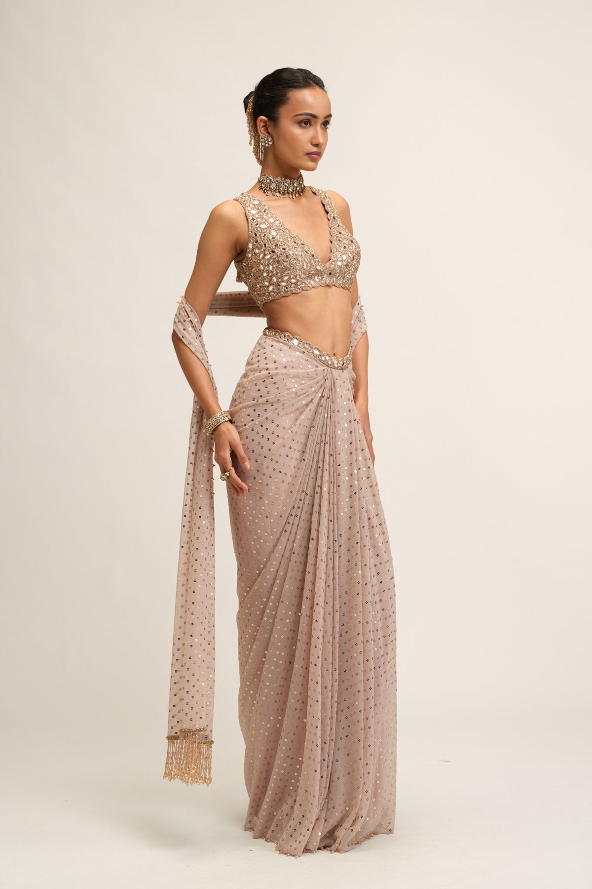 Ash Embroidered Skirt Set