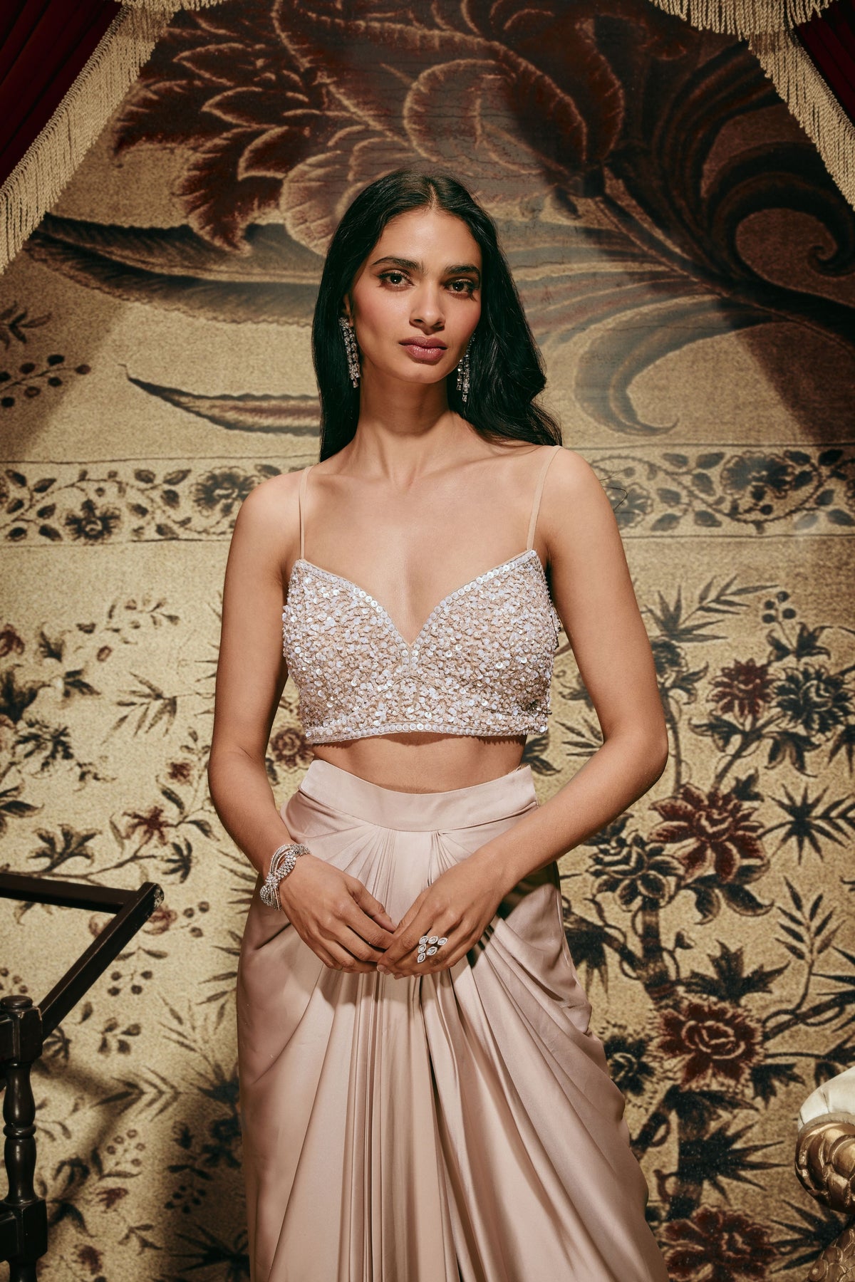 Lucinda Beige Cape Set