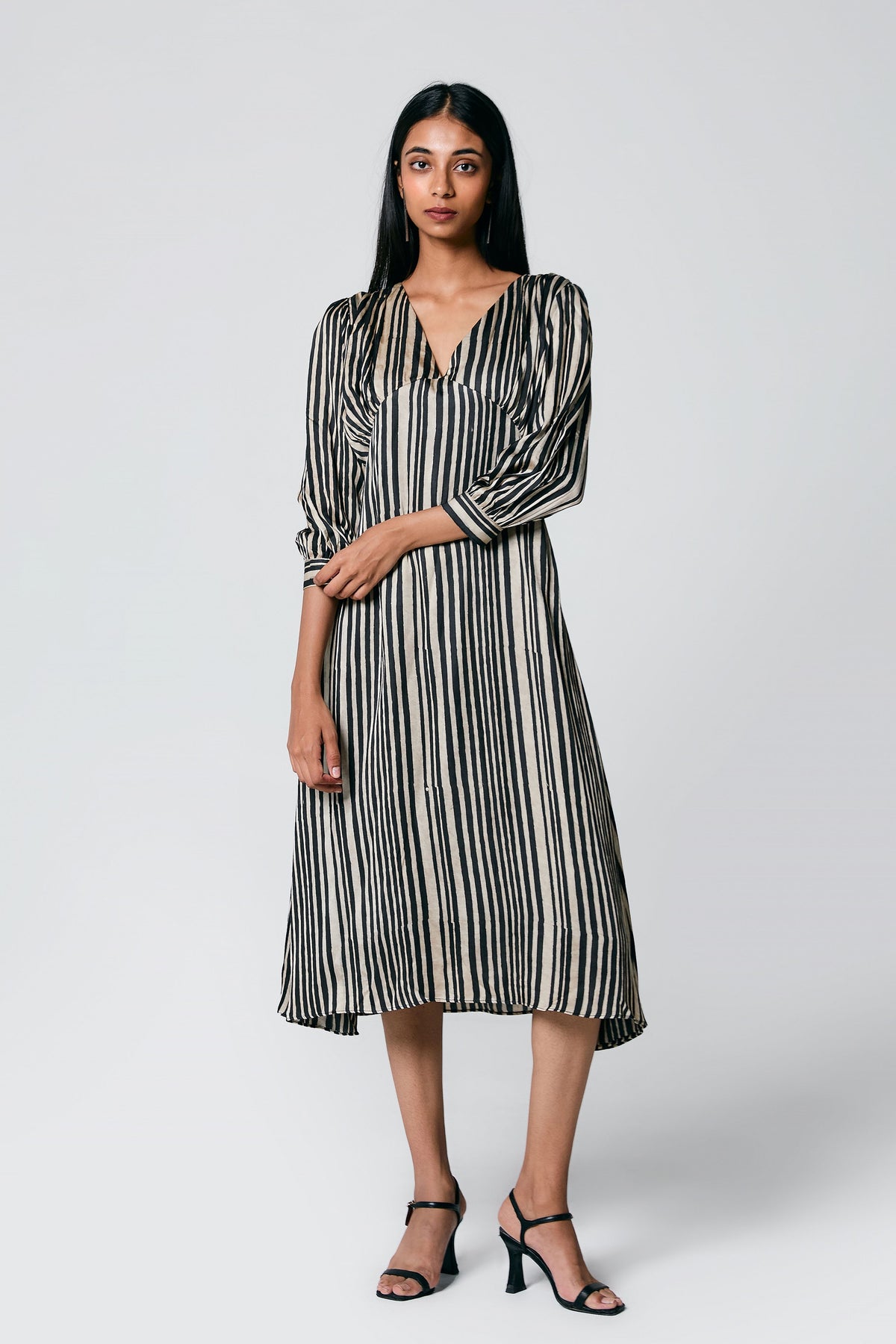 Ajrakh V Neck Dress