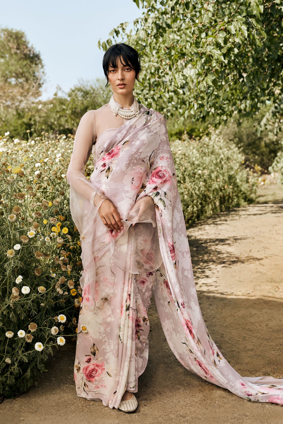 Veronica Lavender Chiffon Saree