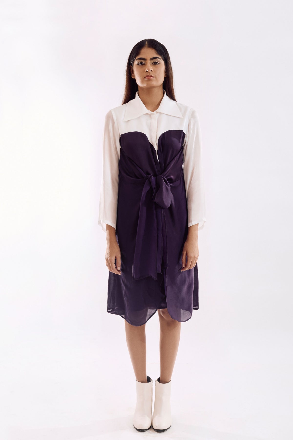 Purple Half Tie Dress