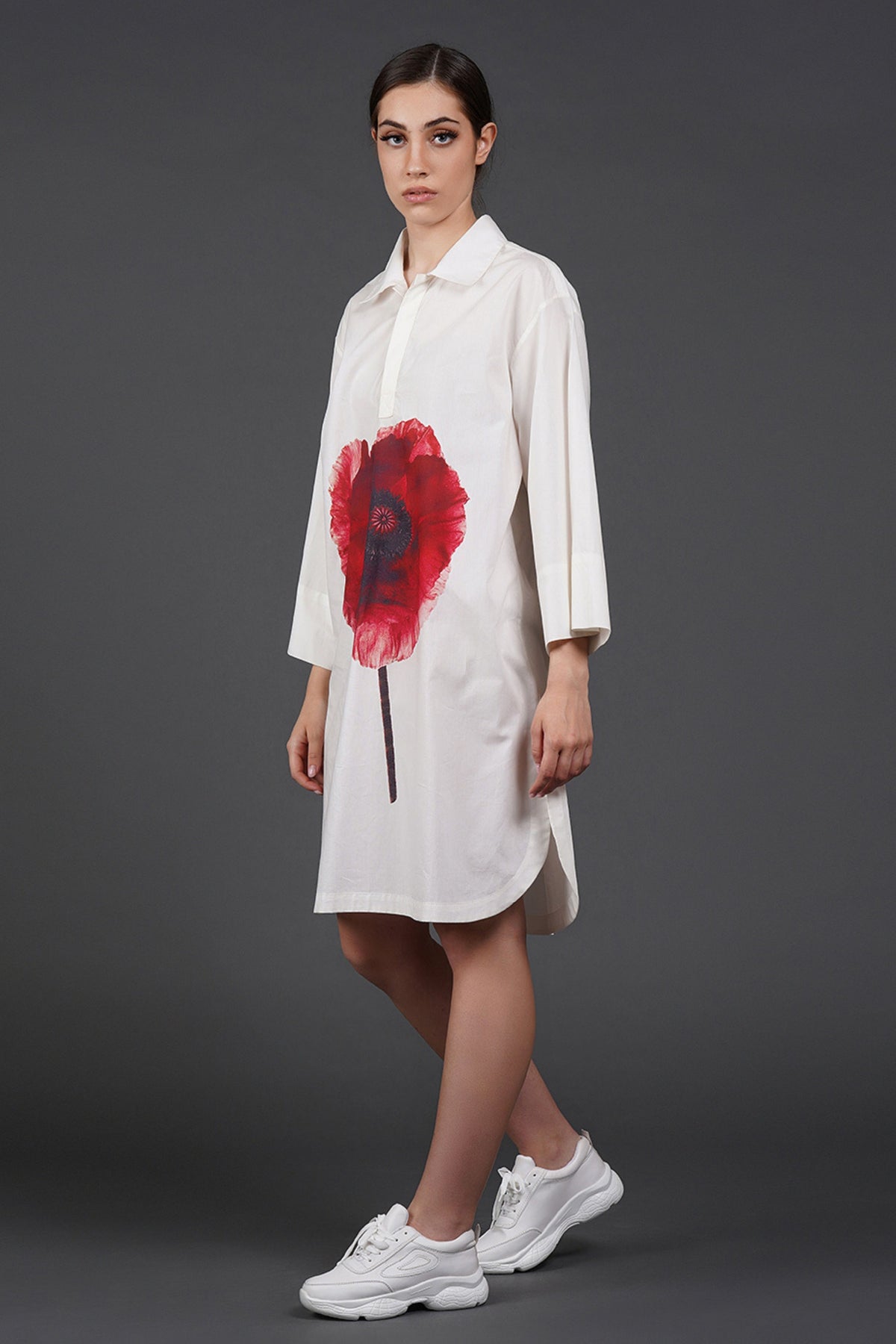 Offwhite Front Digtal Print Dress