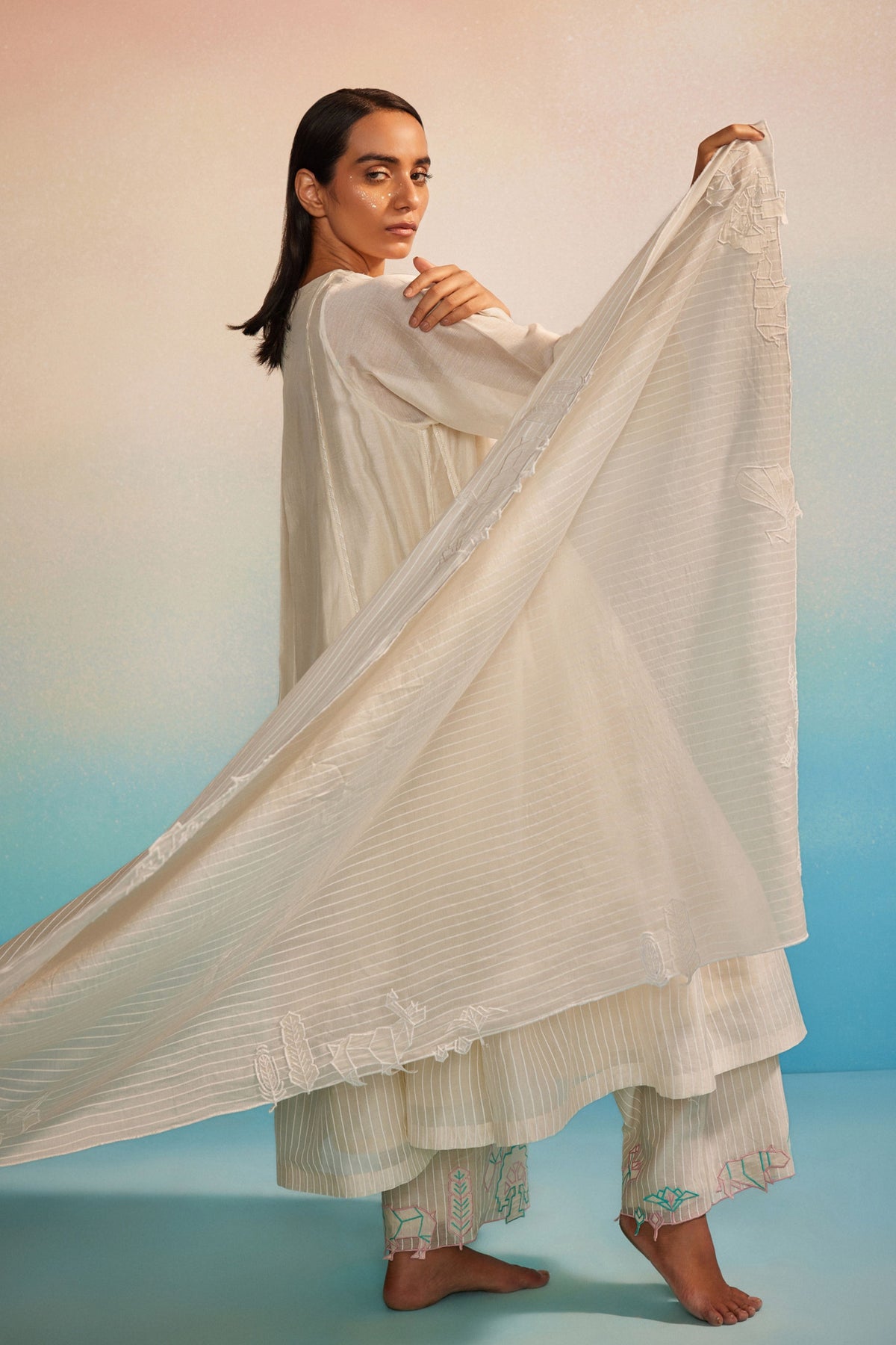 Kofu Chanderi Appliqué Dupatta