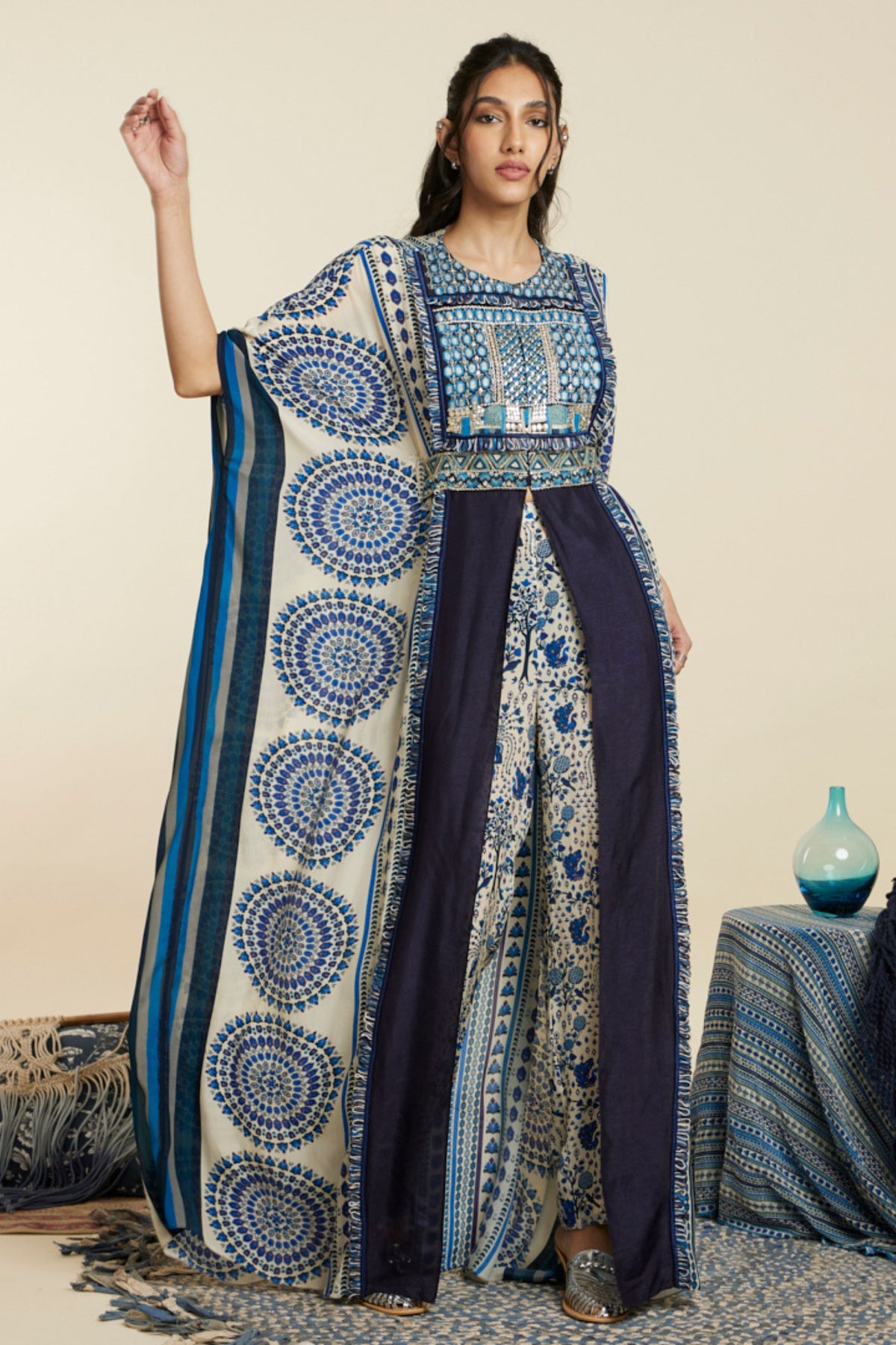 Blue Big Butta Kaftan Set