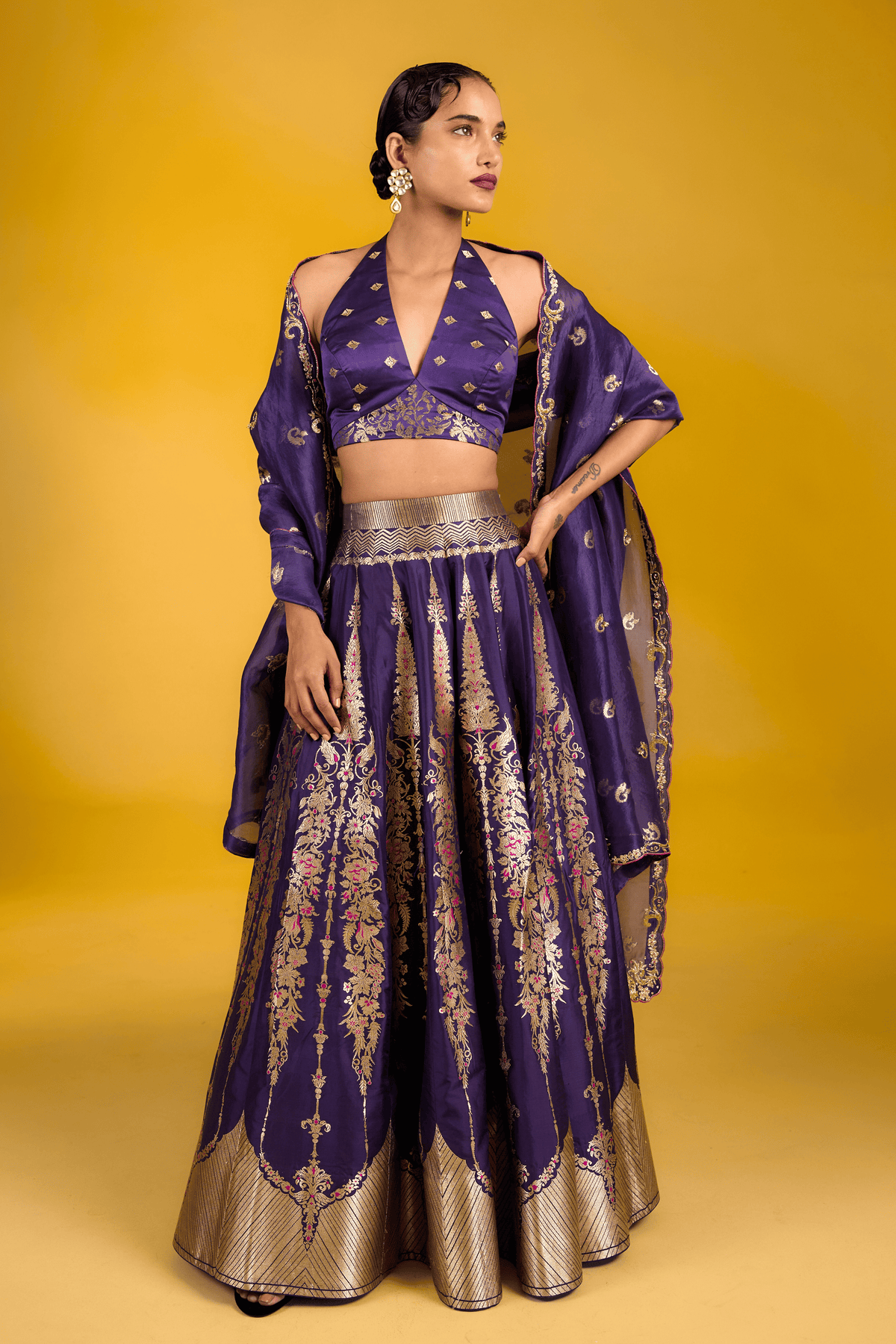 The Midnight Orchid Lehenga