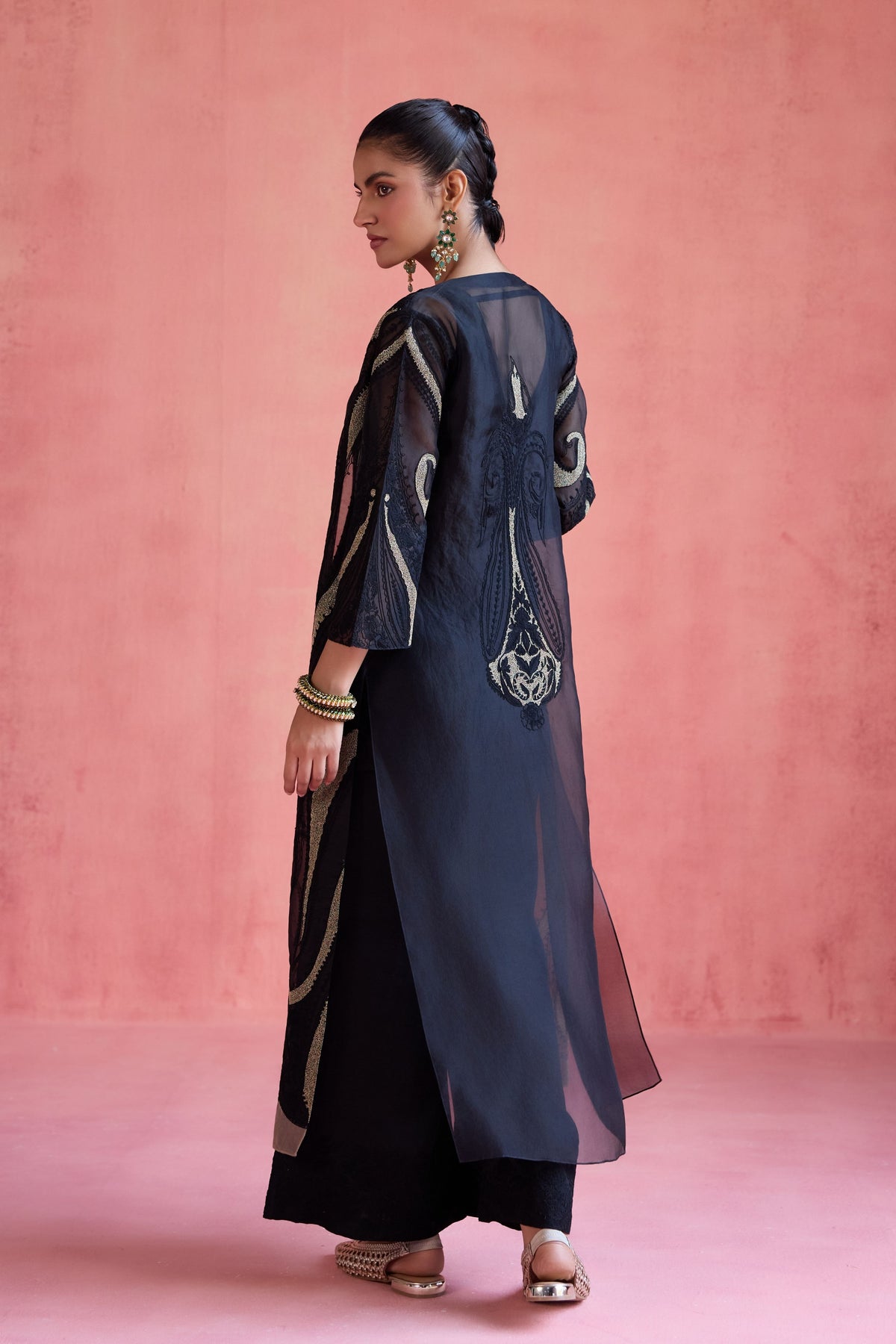 Shireen Black Jacket Set