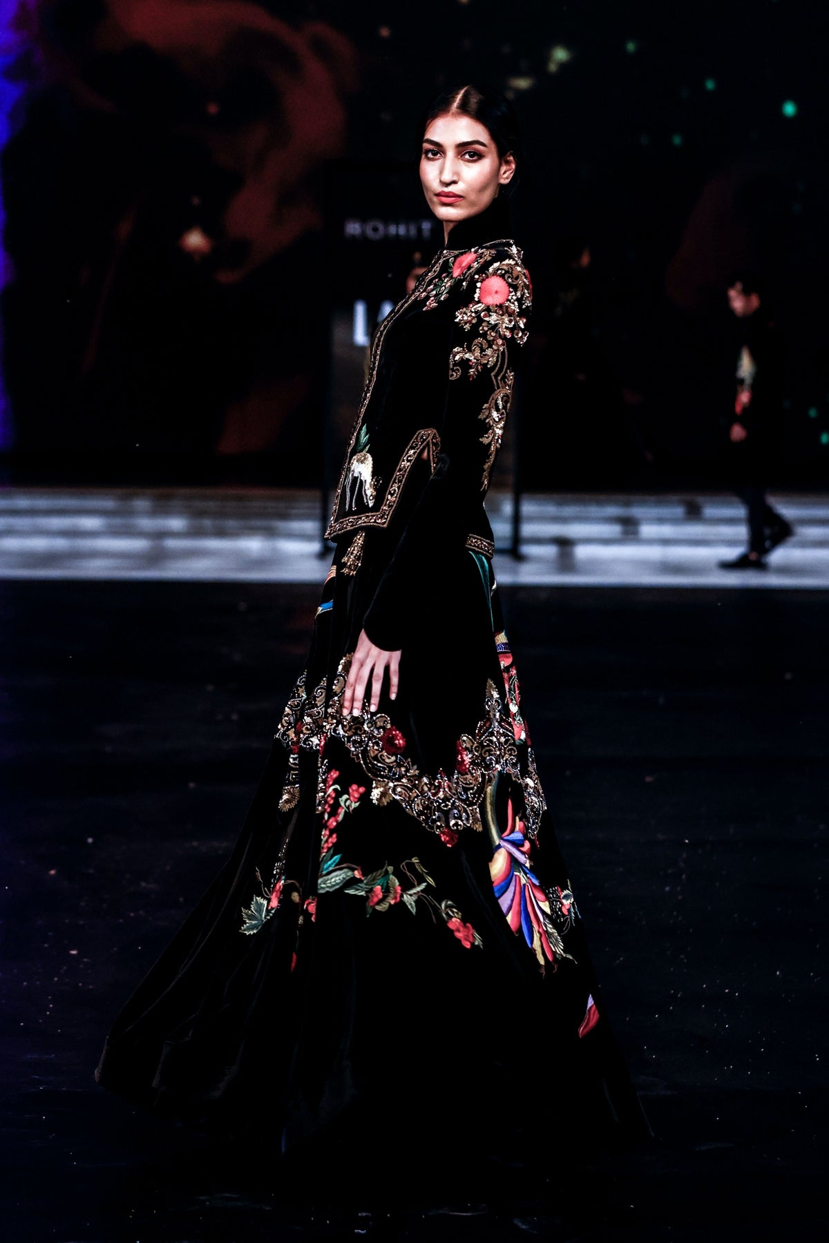 Velvet Lehenga Jacket Set