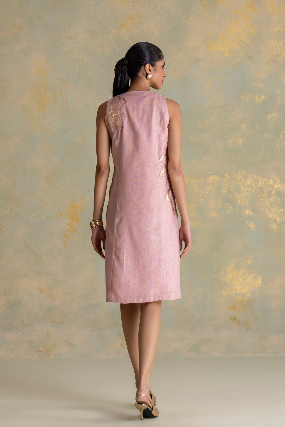 Golden Grace Blush Daisy Dress