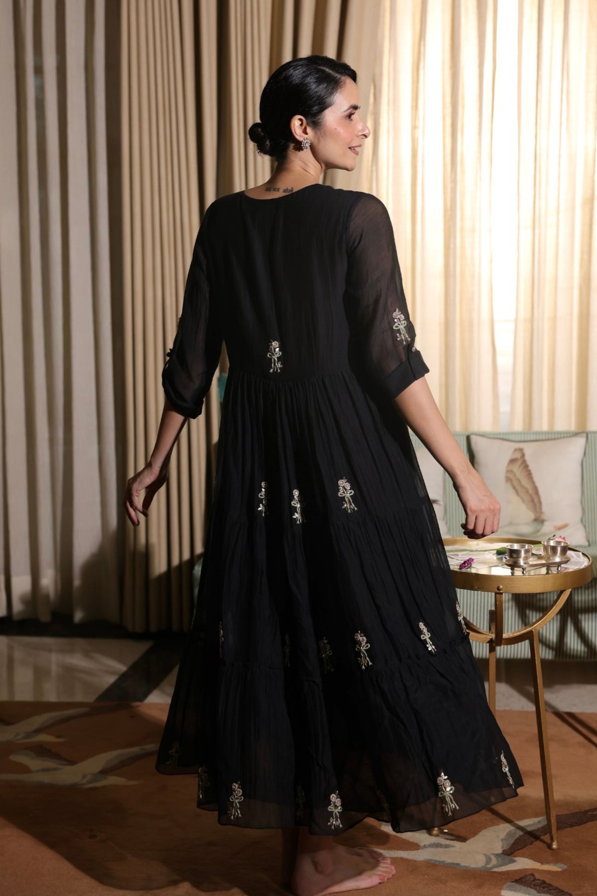Noor Black Tier Dress