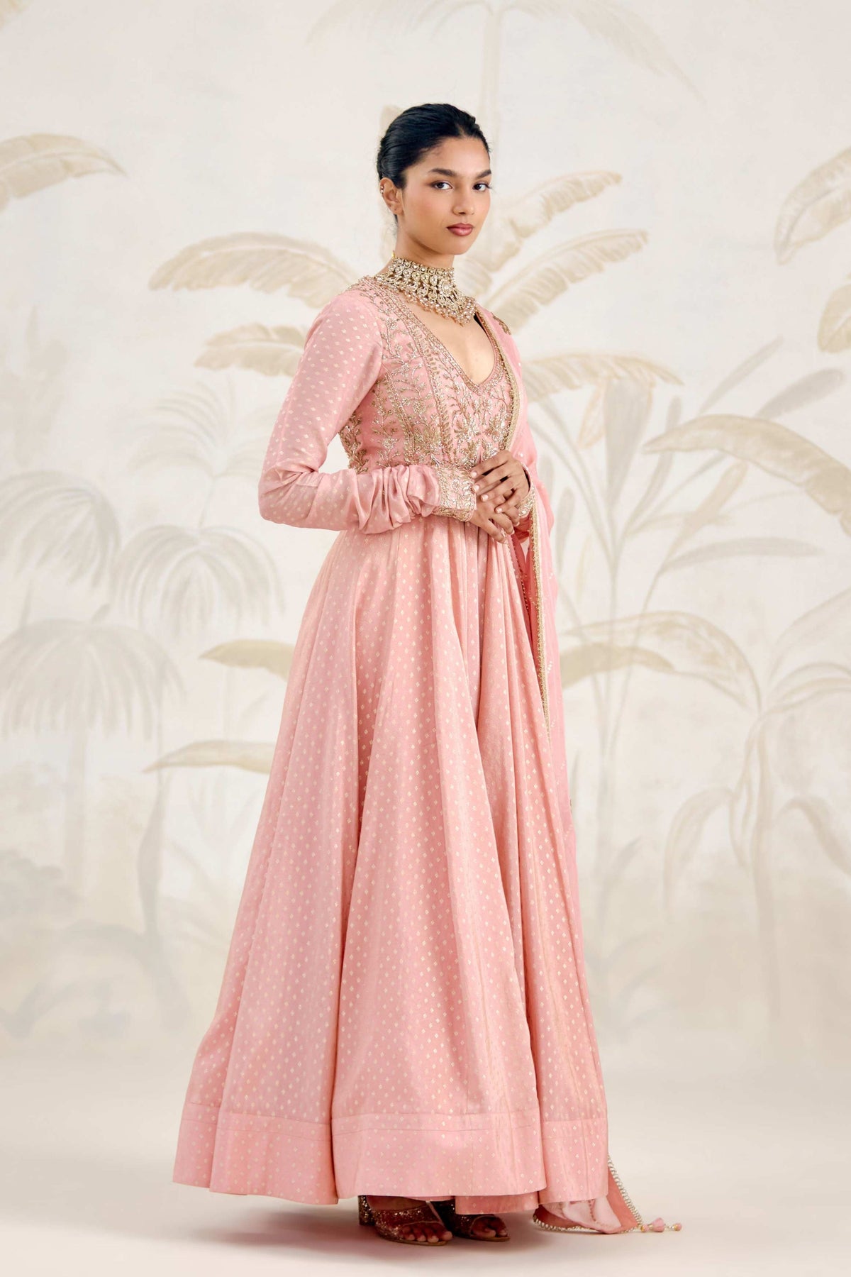 Old Rose Pink Anarkali Set