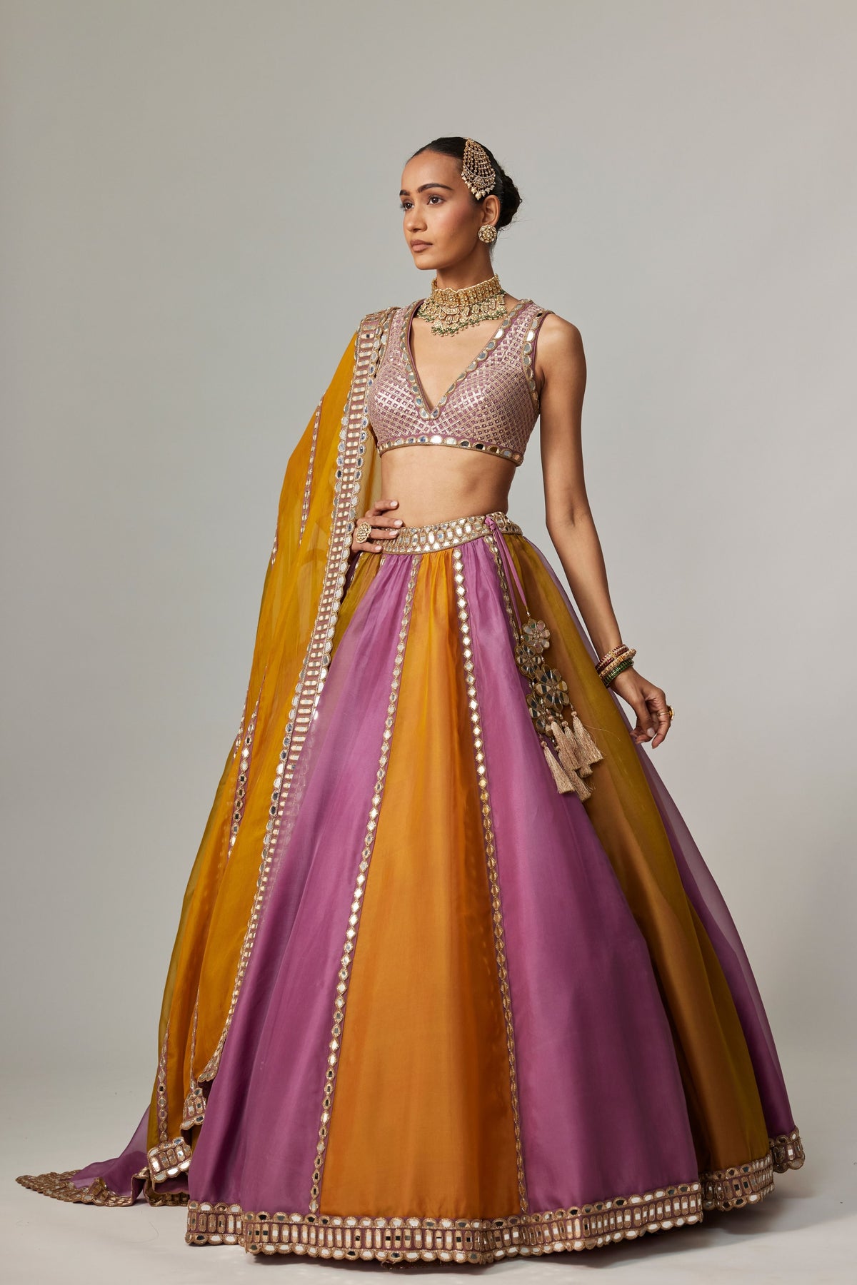 Mustard Multicolor Lehenga Set