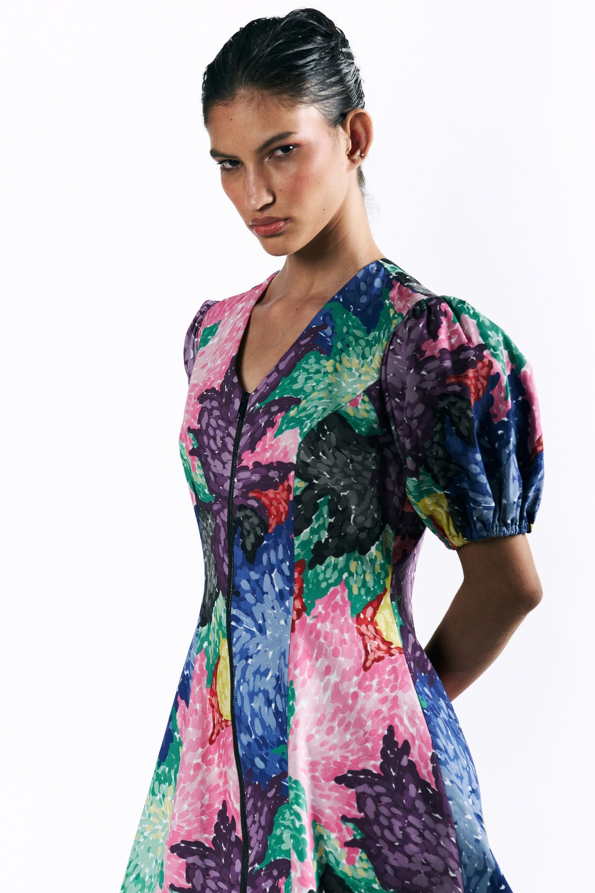 Mosaic Peonies Dress