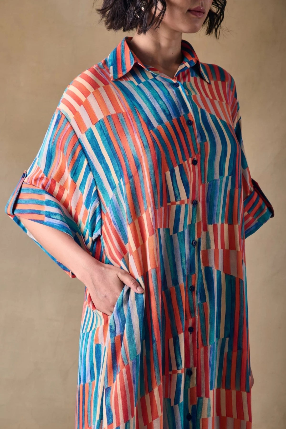 Asilah Stripe Asymmetrical Dress