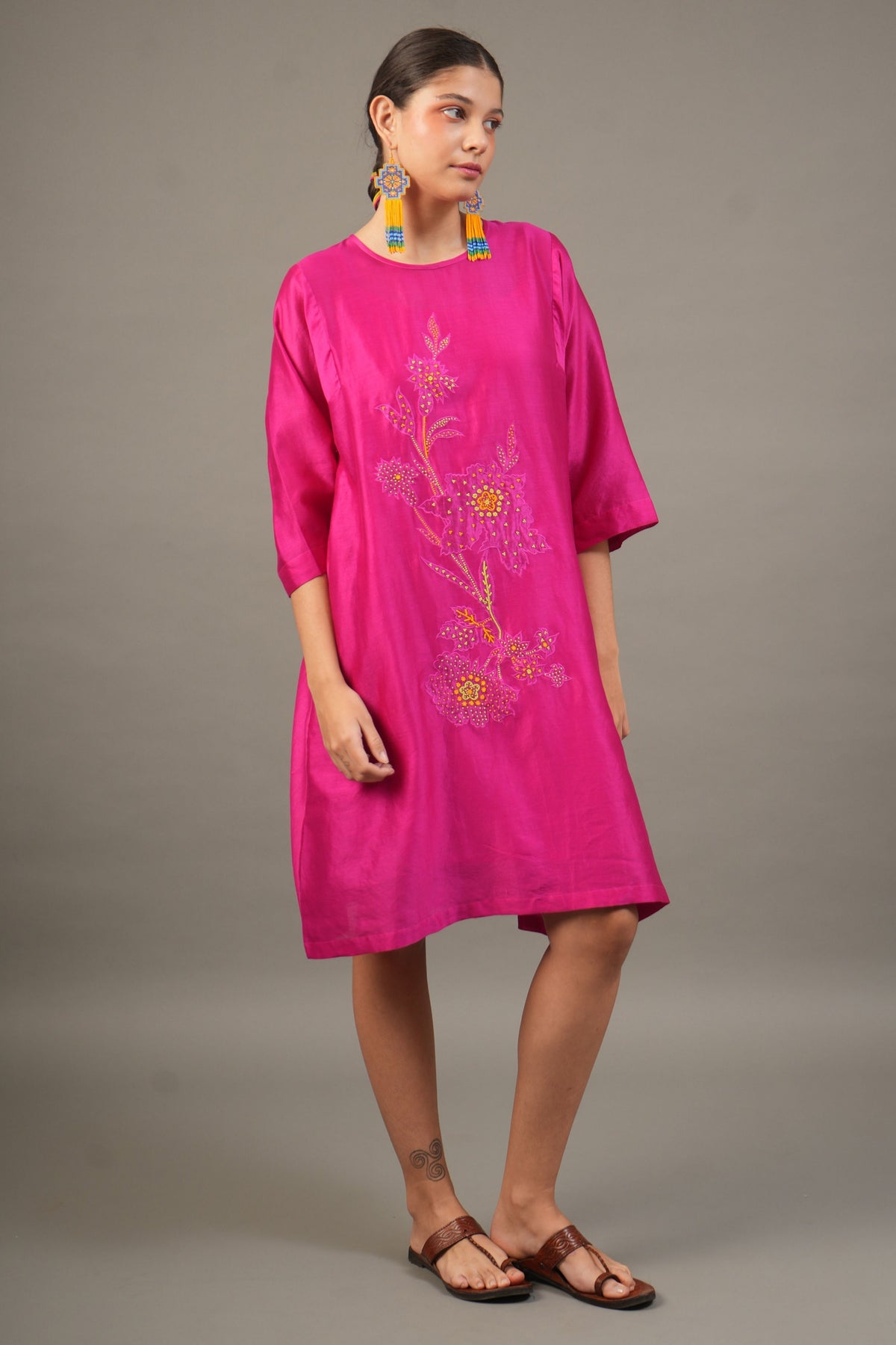 Fuchsia Florals Dress