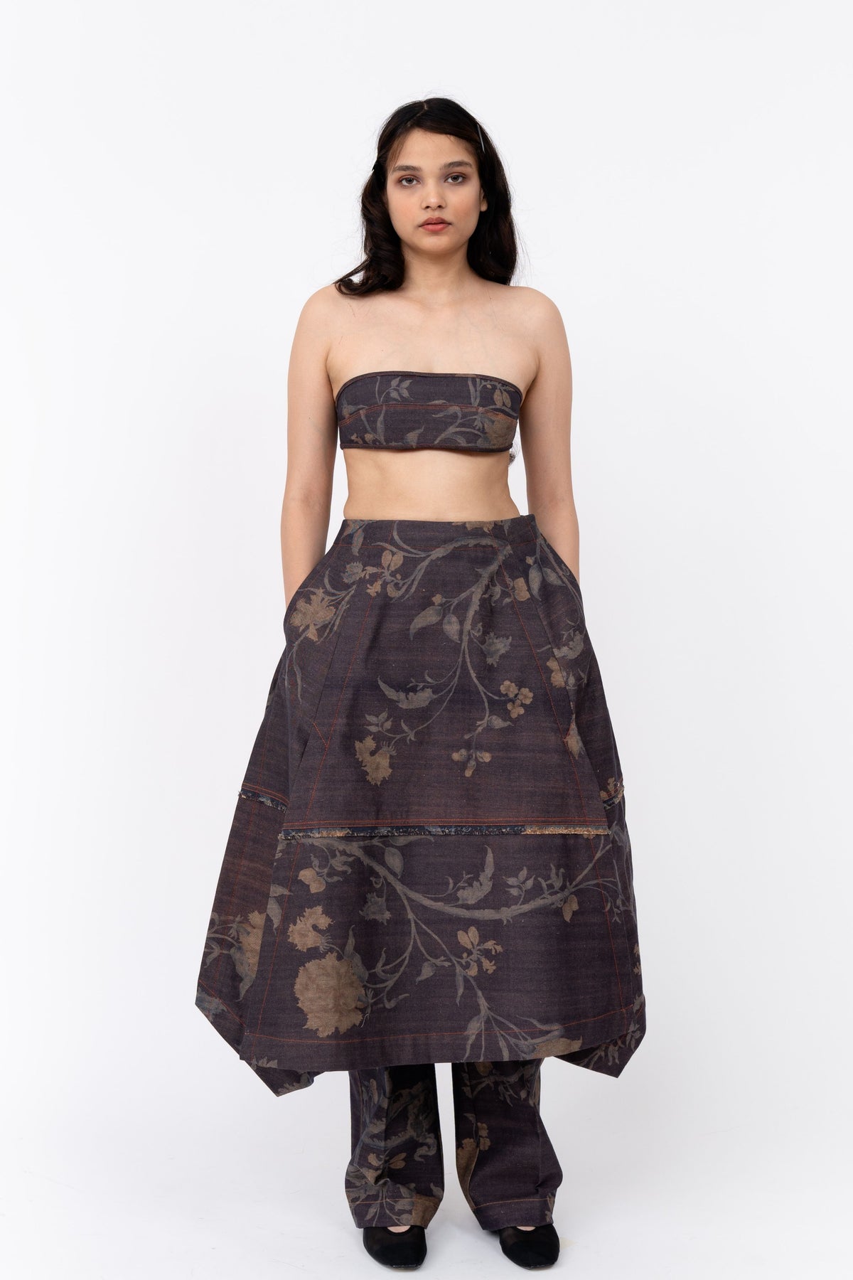 Summer Chints Hanker Denim Skirt