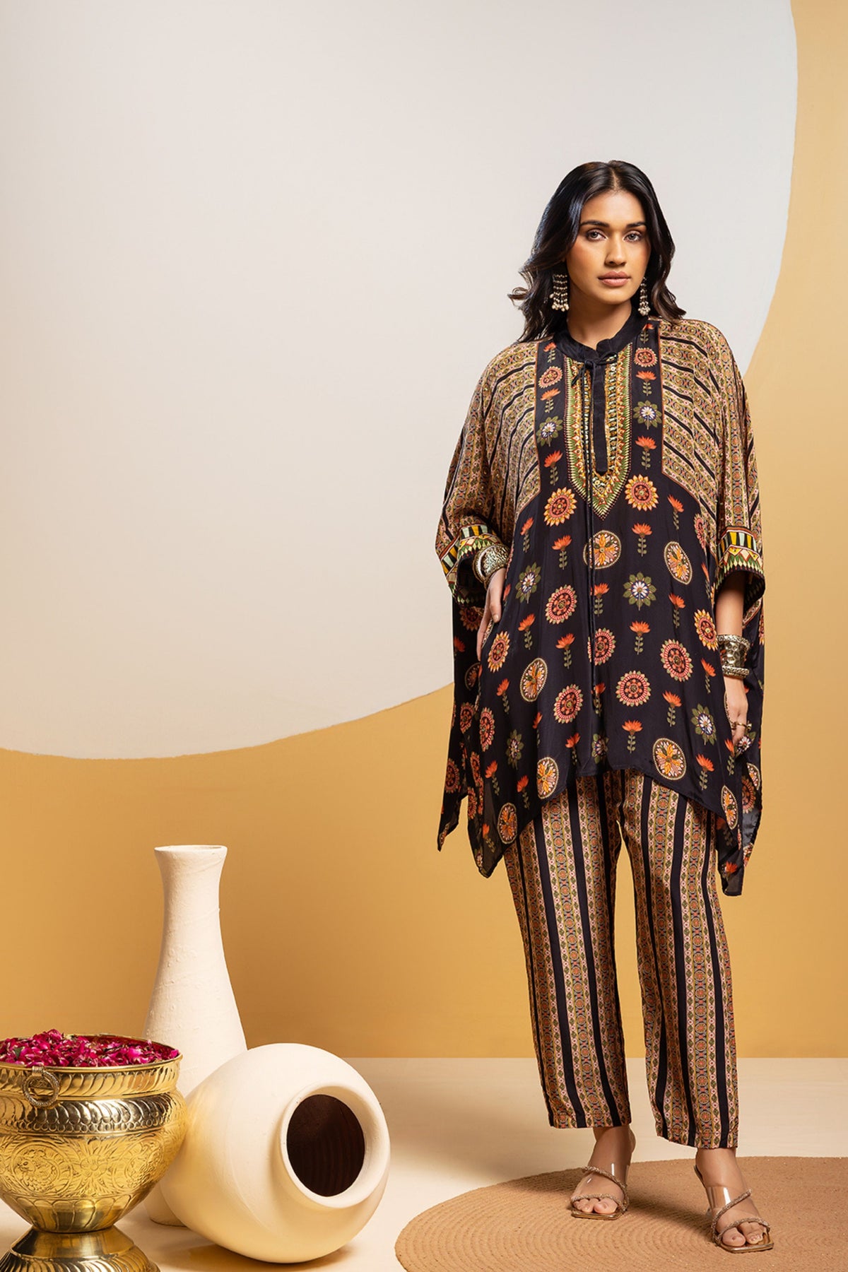 Balck Kimono Kurta Set