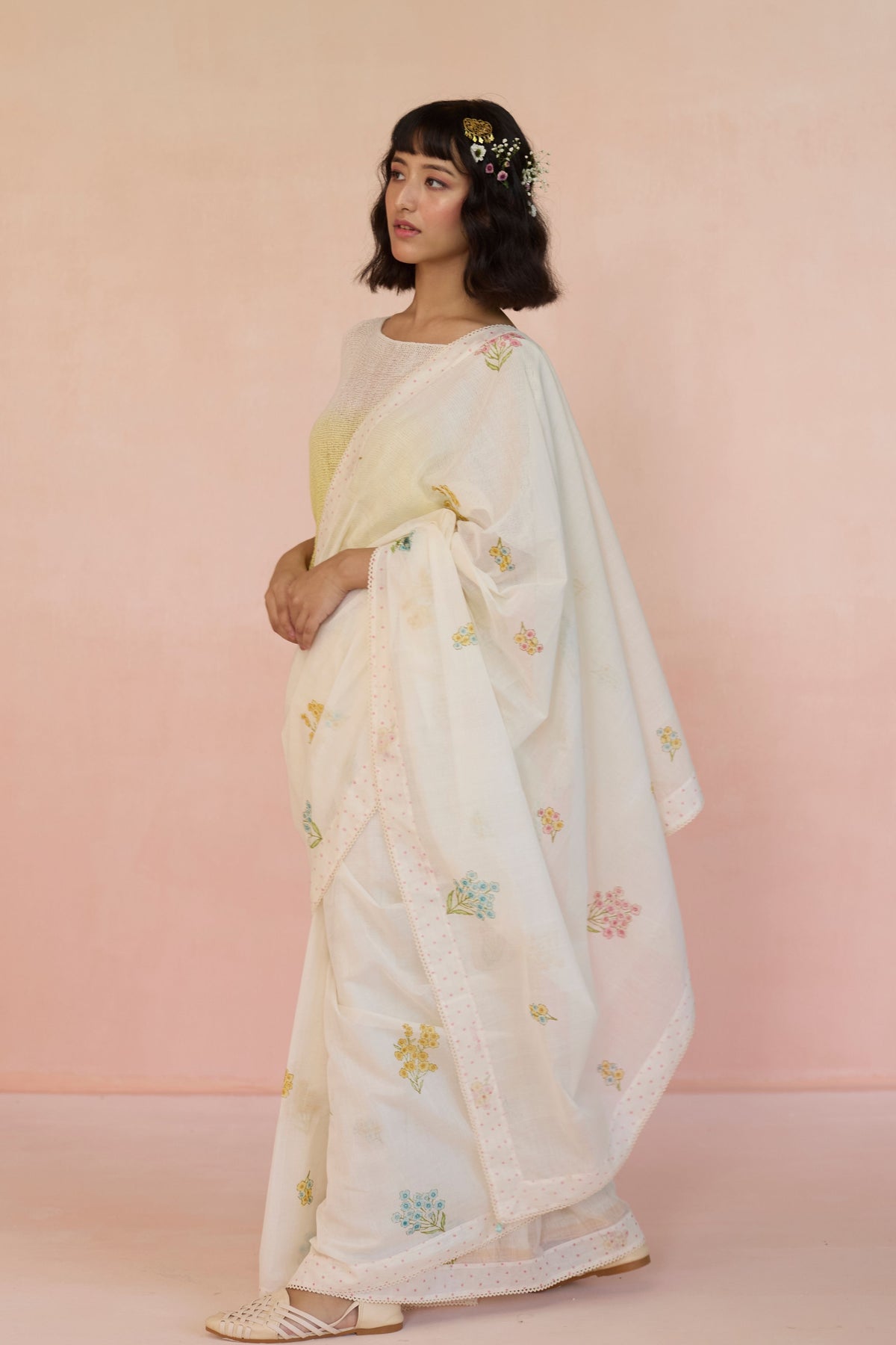 Ditsy Cotton Saree
