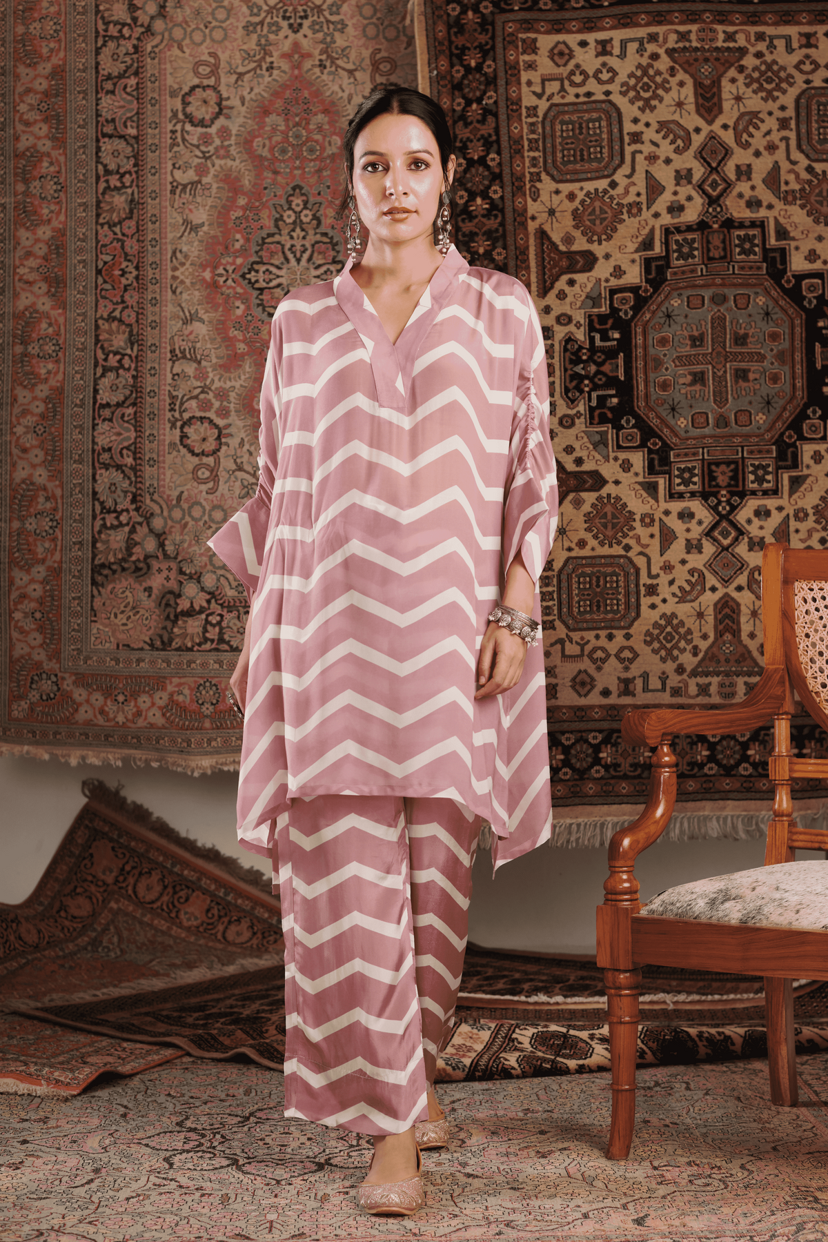 Chevron Old Rose Tunic Set