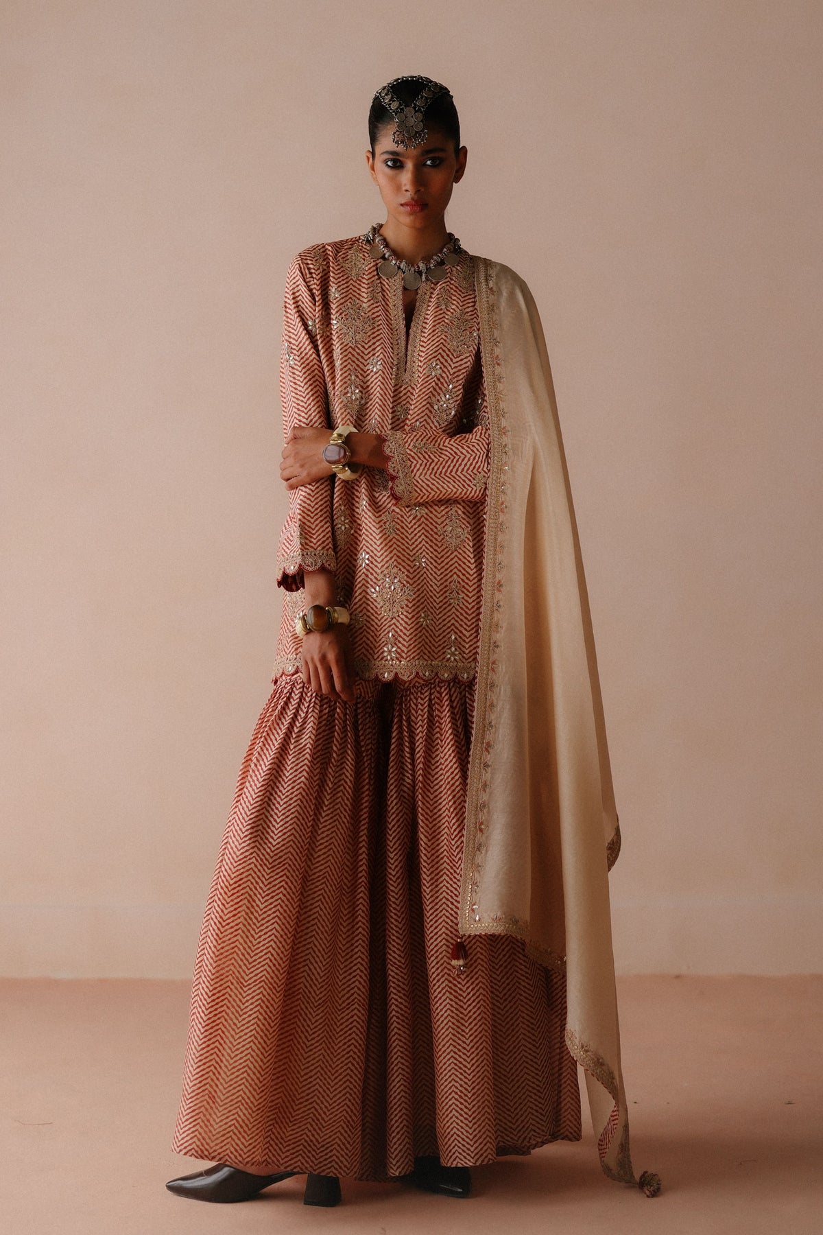 Zigzag Boondi Sharara Set