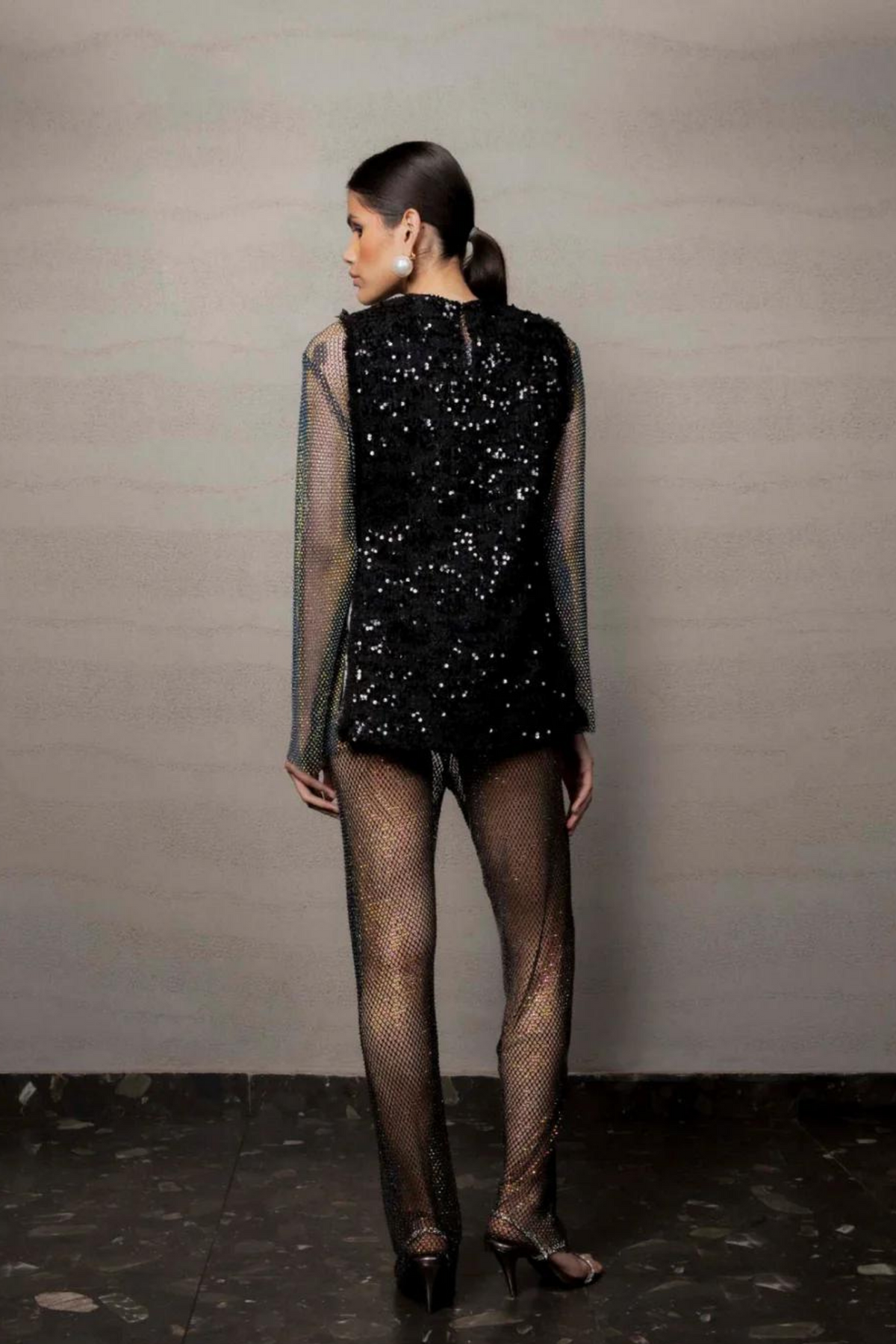 Black  Metallic Knit