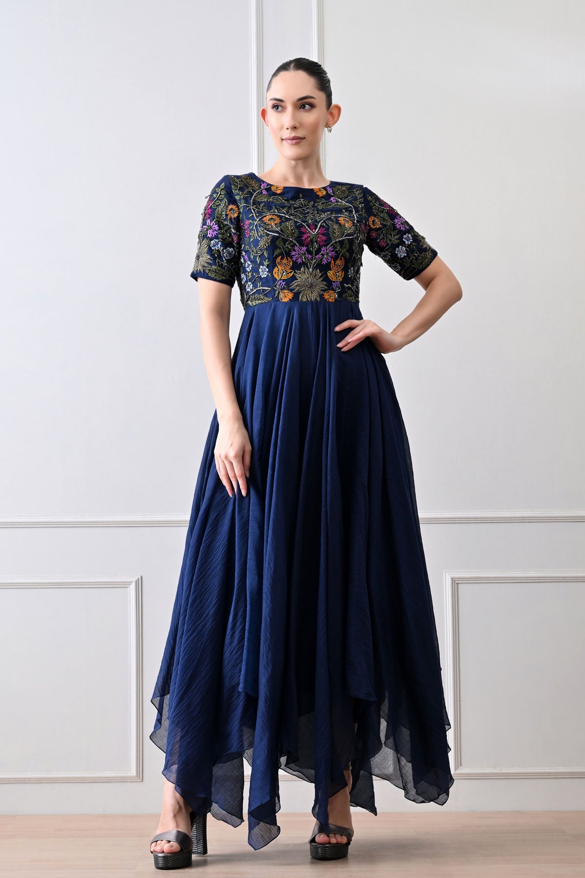 Blue Zardozi Embroidered Anarkali