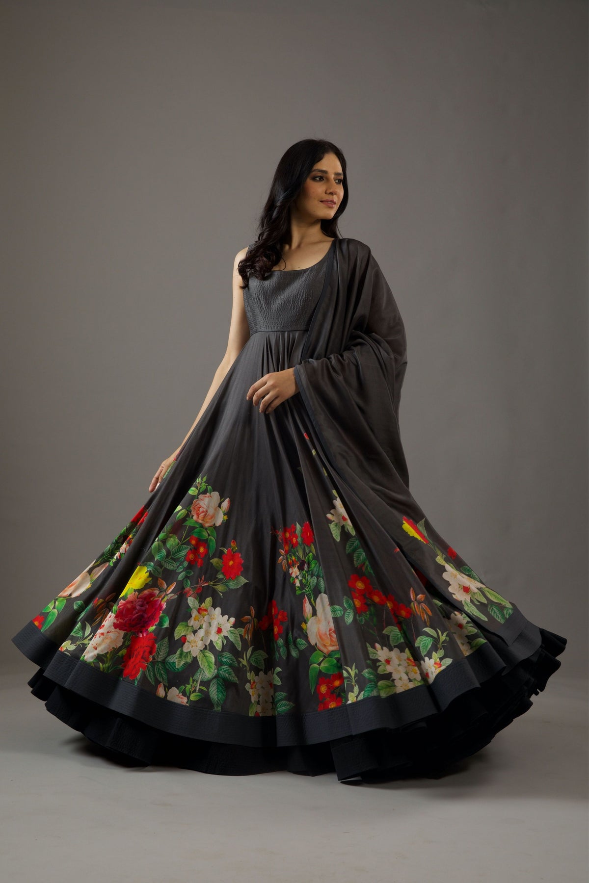 Multicolour Floral Anarkali Set