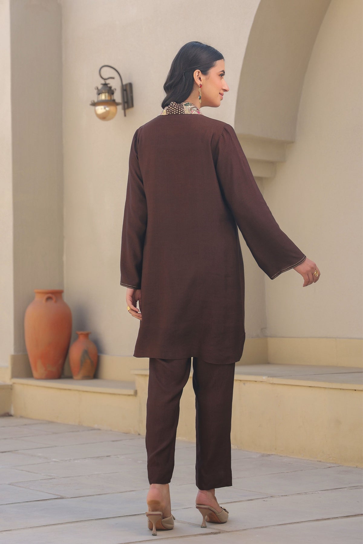 Zardosi Paisley V Neck Co-ord Set
