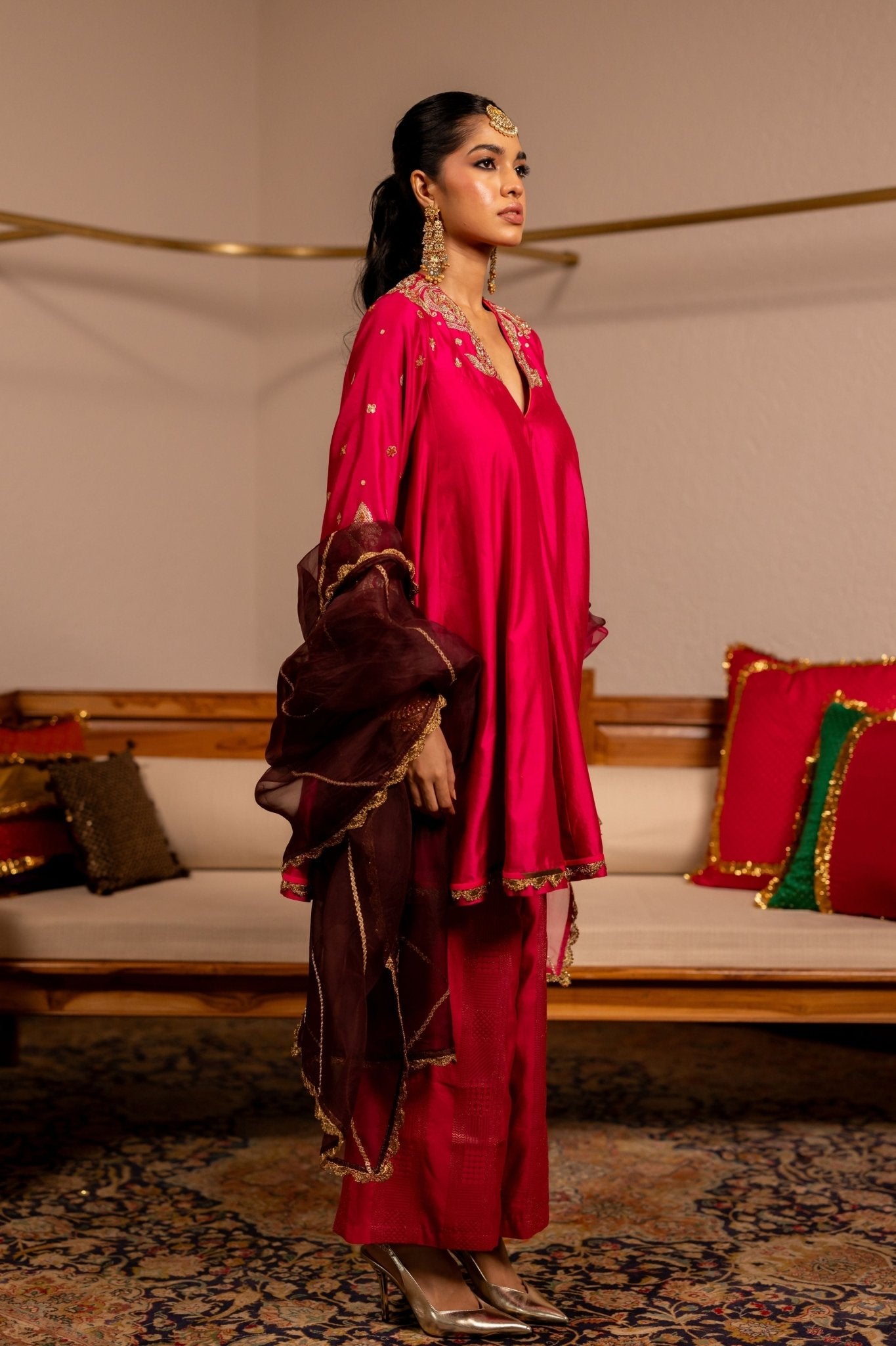 Rajasi Pink Kurta Set - Pooja & Keyur - Elahe