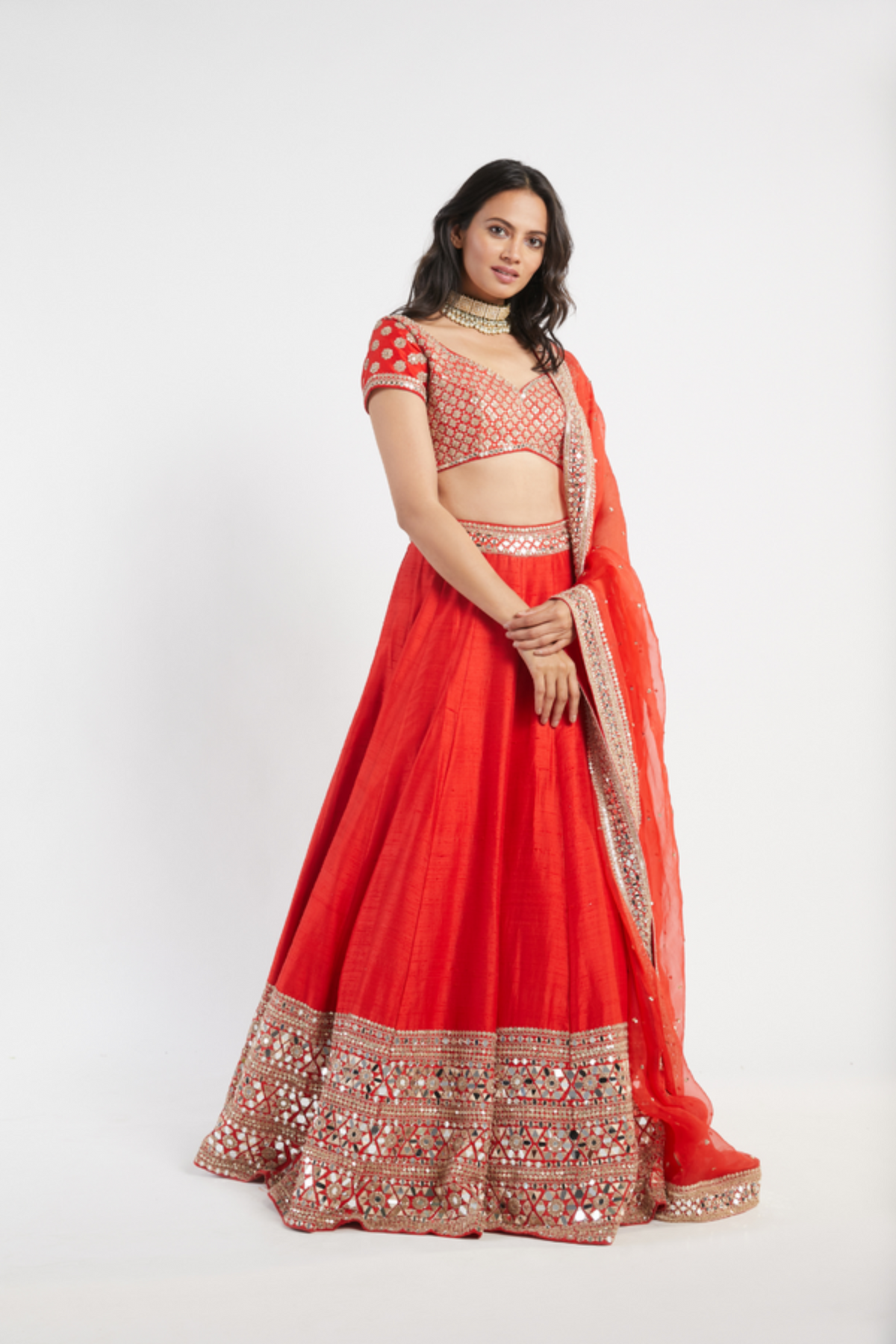 Red lehenga set