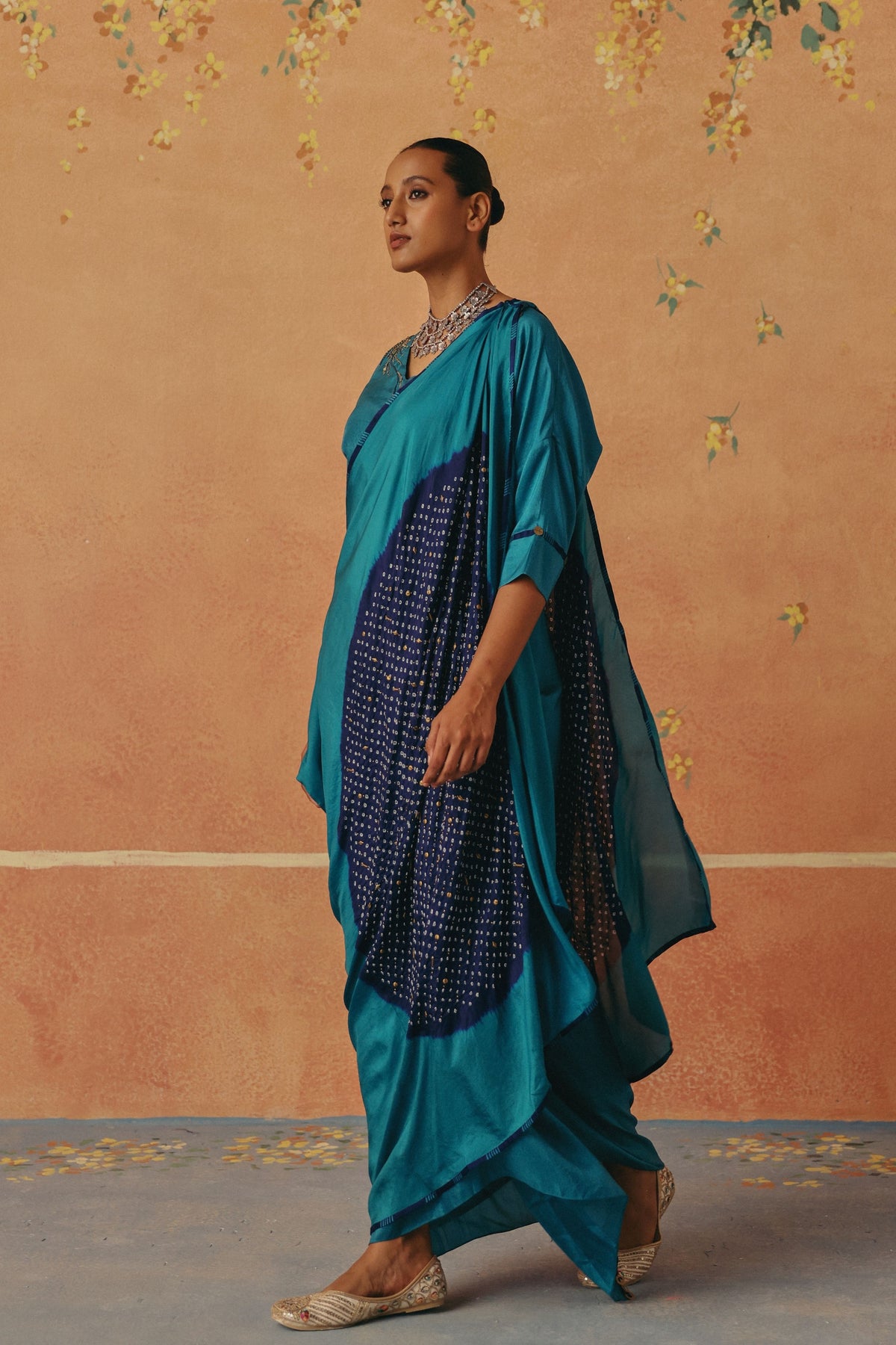 Neel Teal Drape Set
