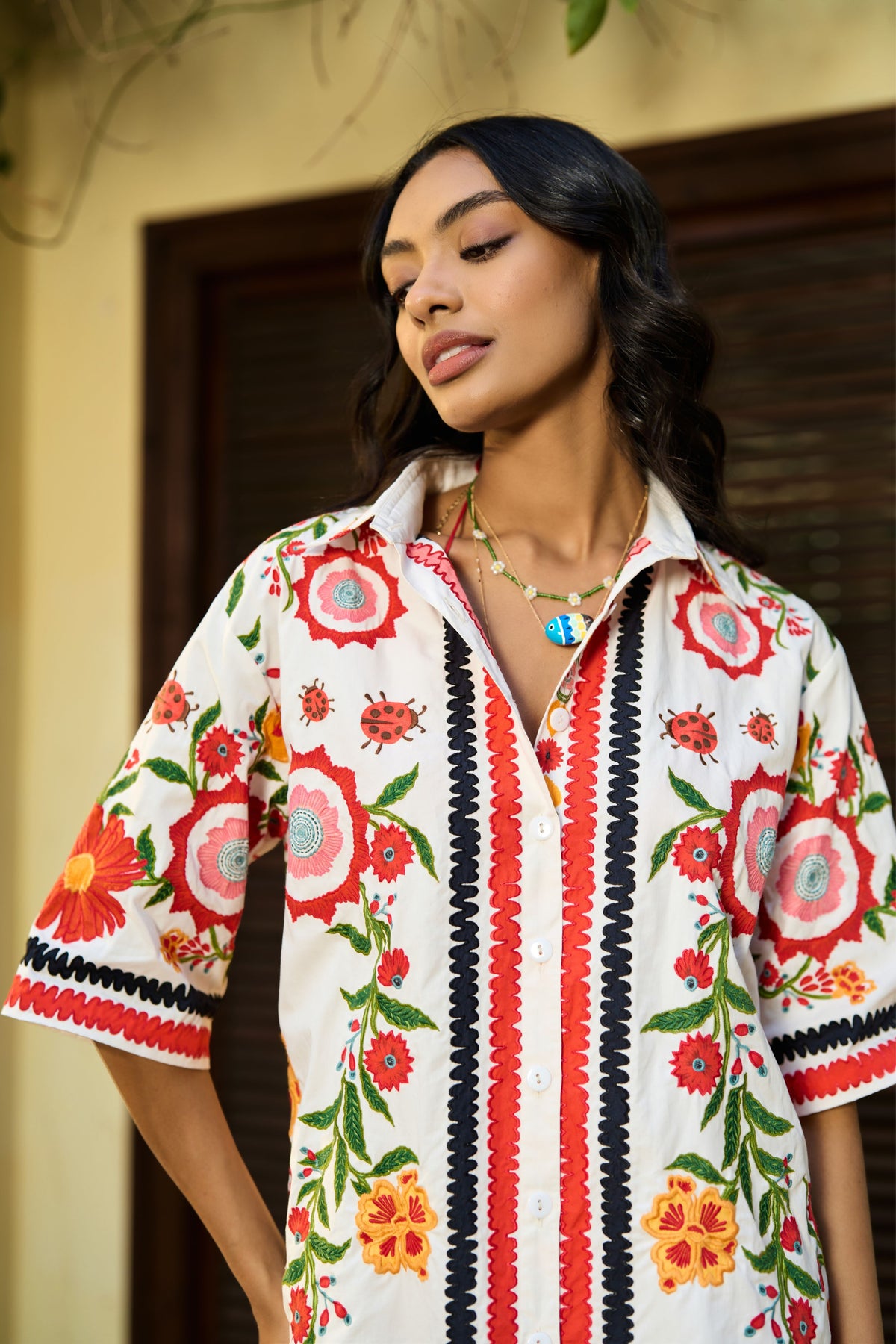 Blair Embroidered Shirt &amp; Pants Set