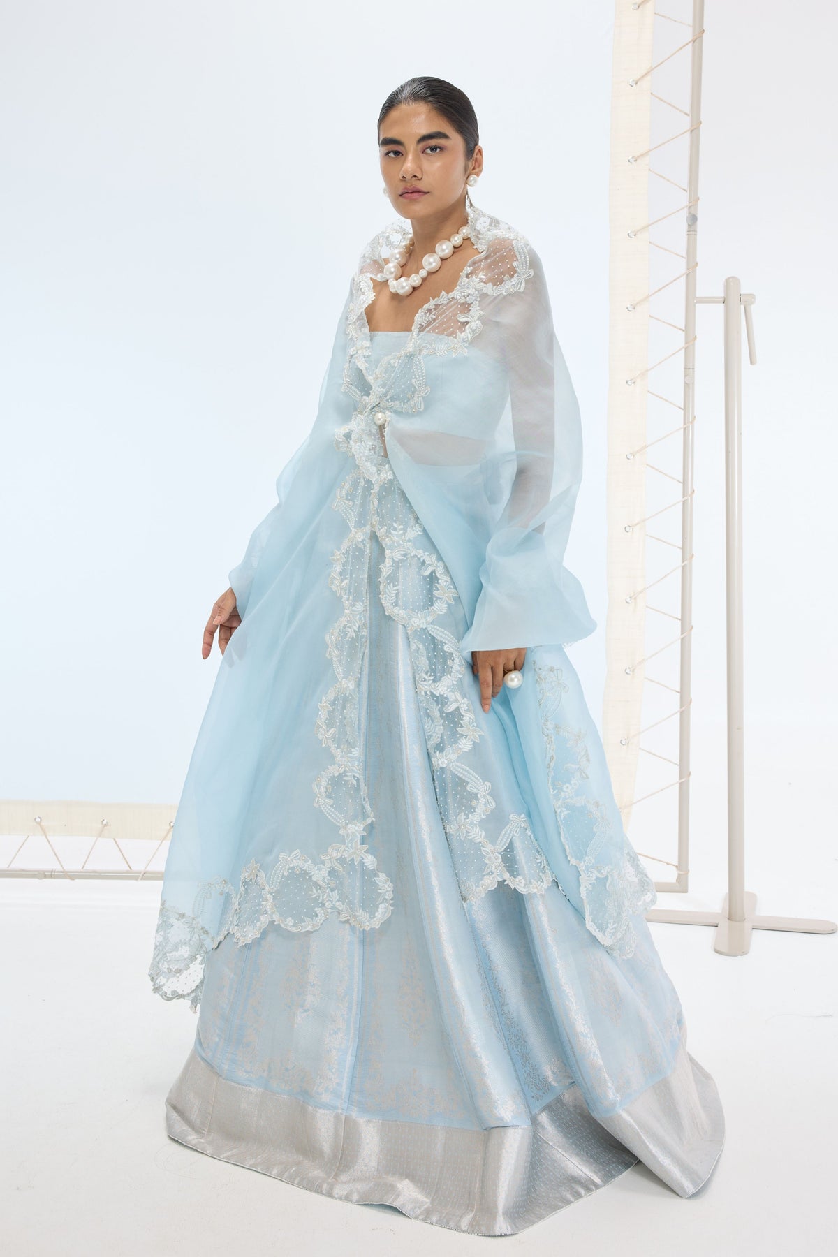 Liza Lehenga Set in Aqua