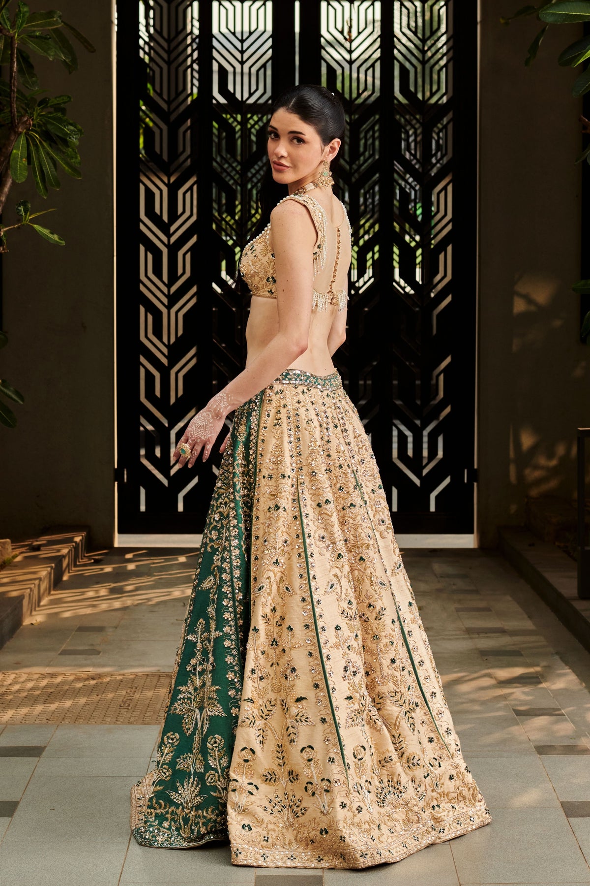 Rolling Hills Green Lehenga Set