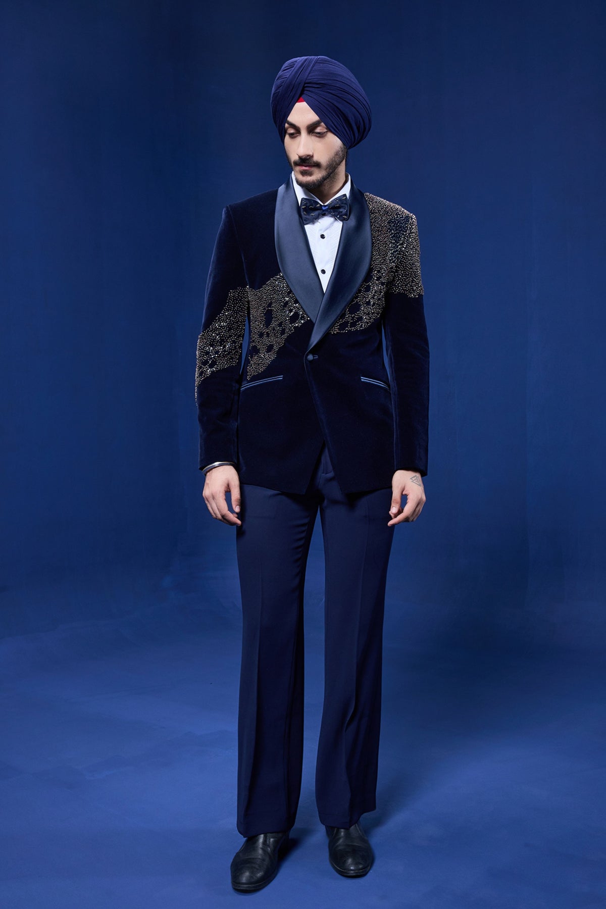 Navy Embellished Tuxedo