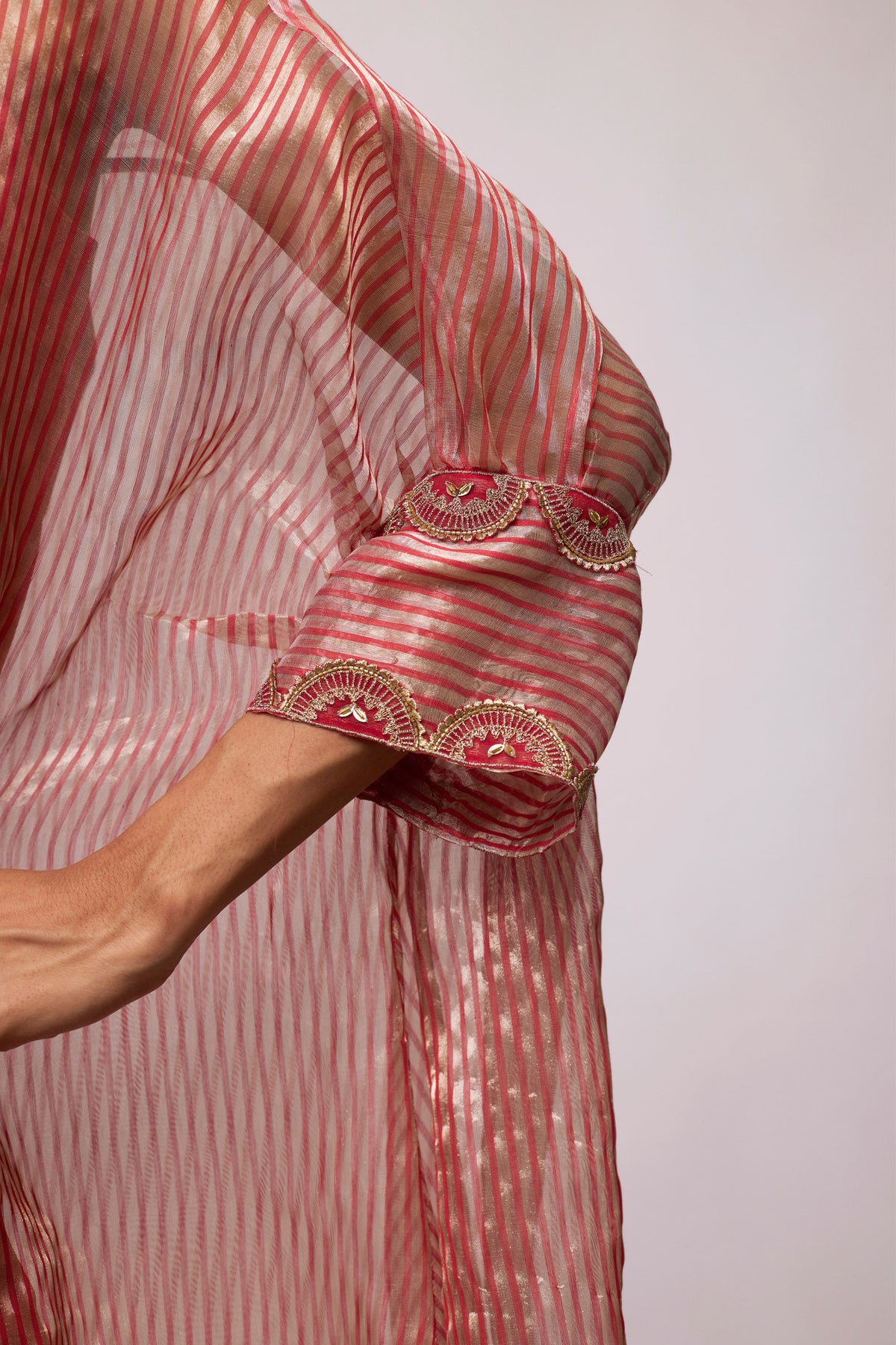 Manya Red Stripe Kaftan Set