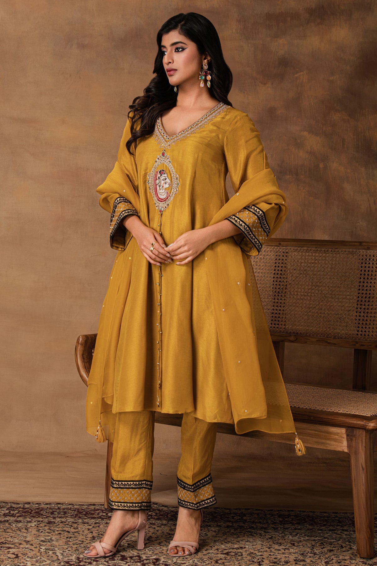 Golden Yellow Silk Kurta Set