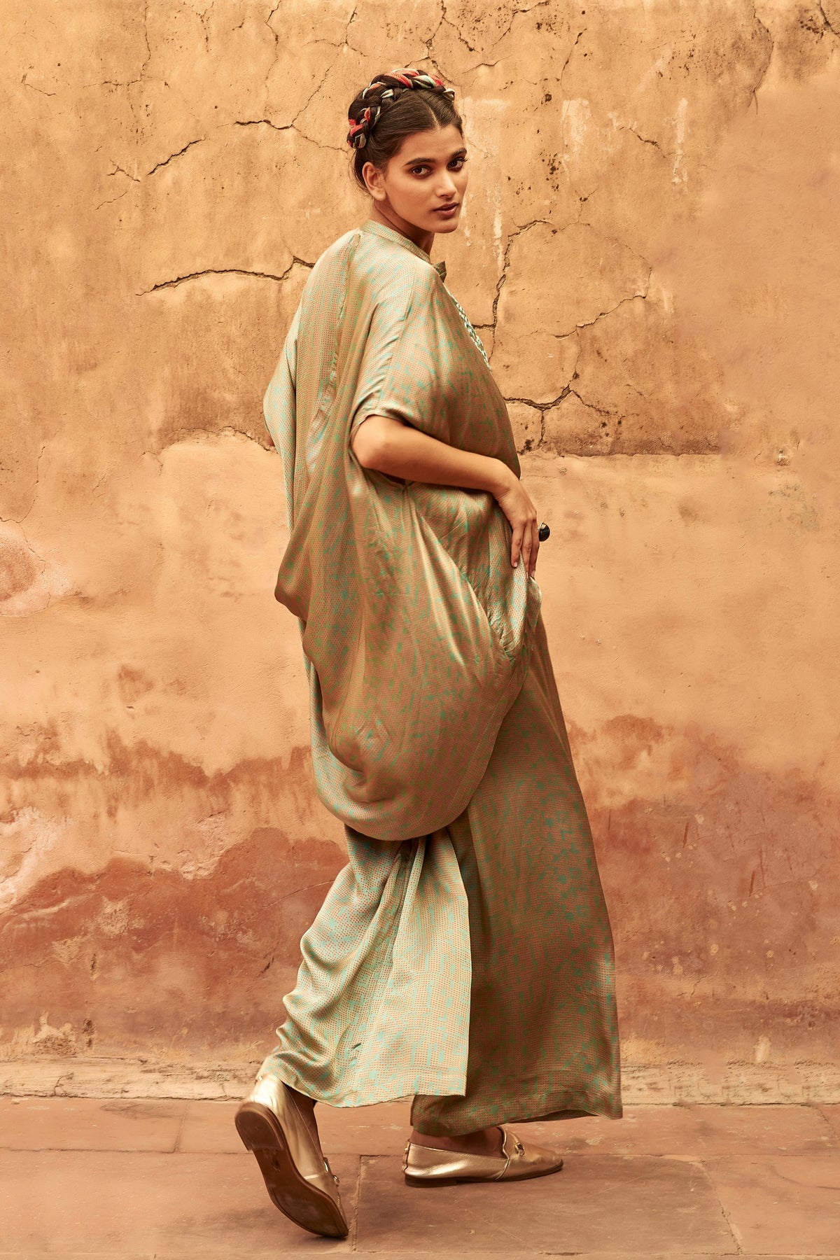 Blue Cowl Co-ord Set