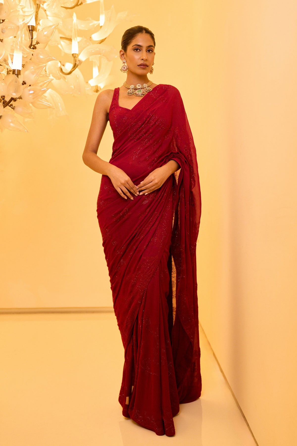 Shoraswiki Pink Saree Set