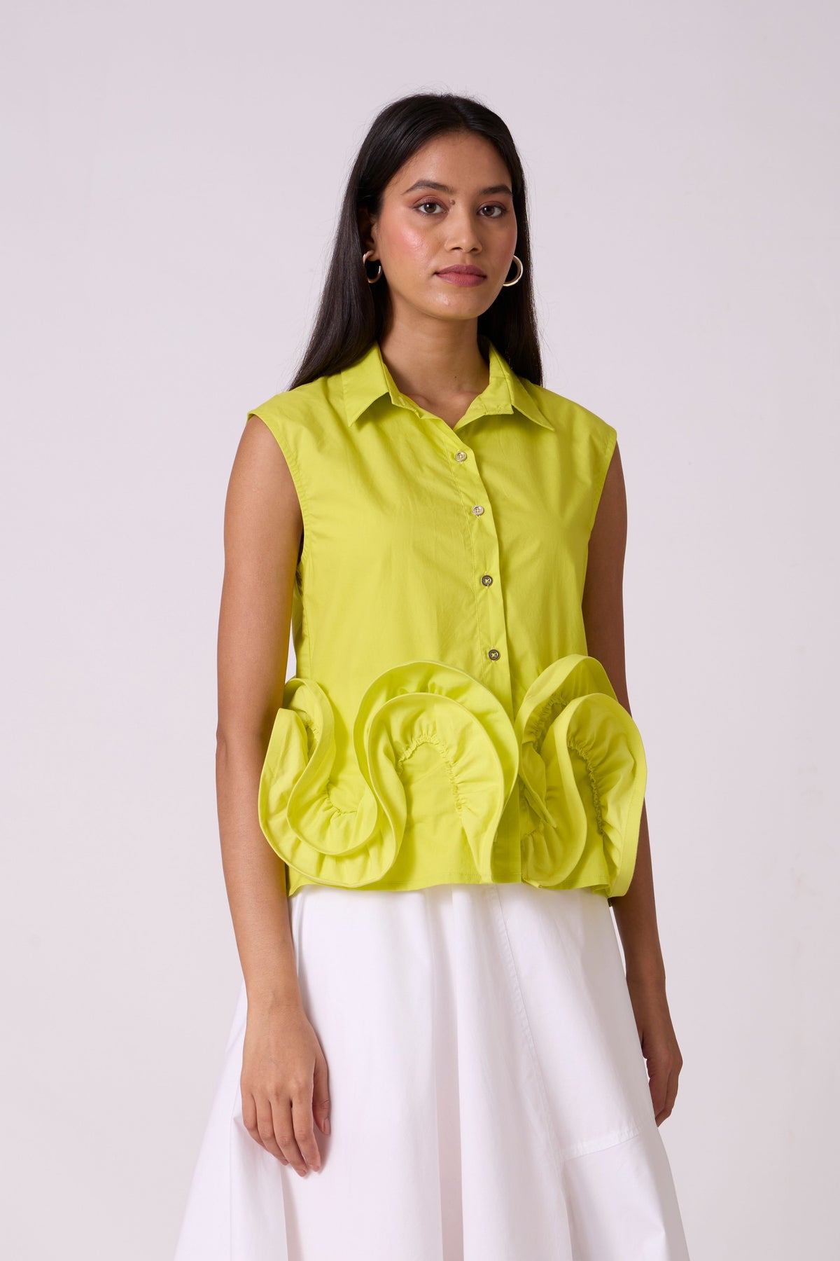 Oliana Sleeveless Sulphur Lime Shirt